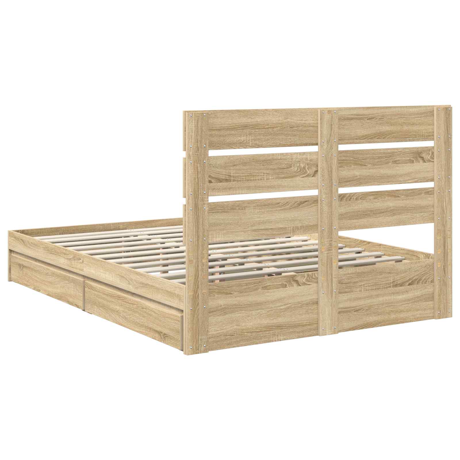 Lit de Rangement Chêne Sonoma 140 x 190 cm Bois d'ingénierie - XIOS