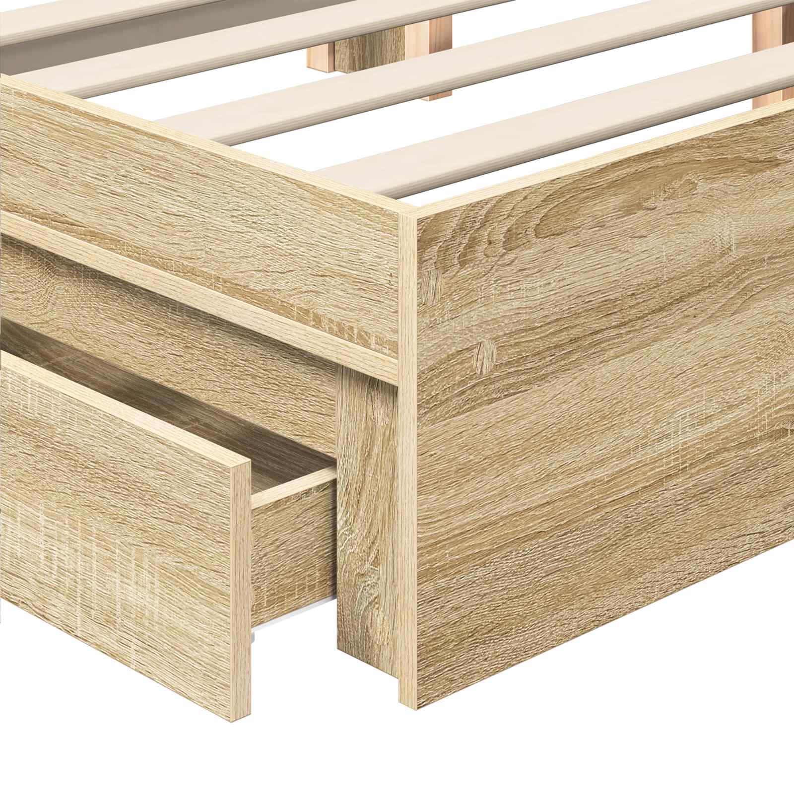 Lit de Rangement Chêne Sonoma 135 x 190 cm Bois d'ingénierie - XIOS