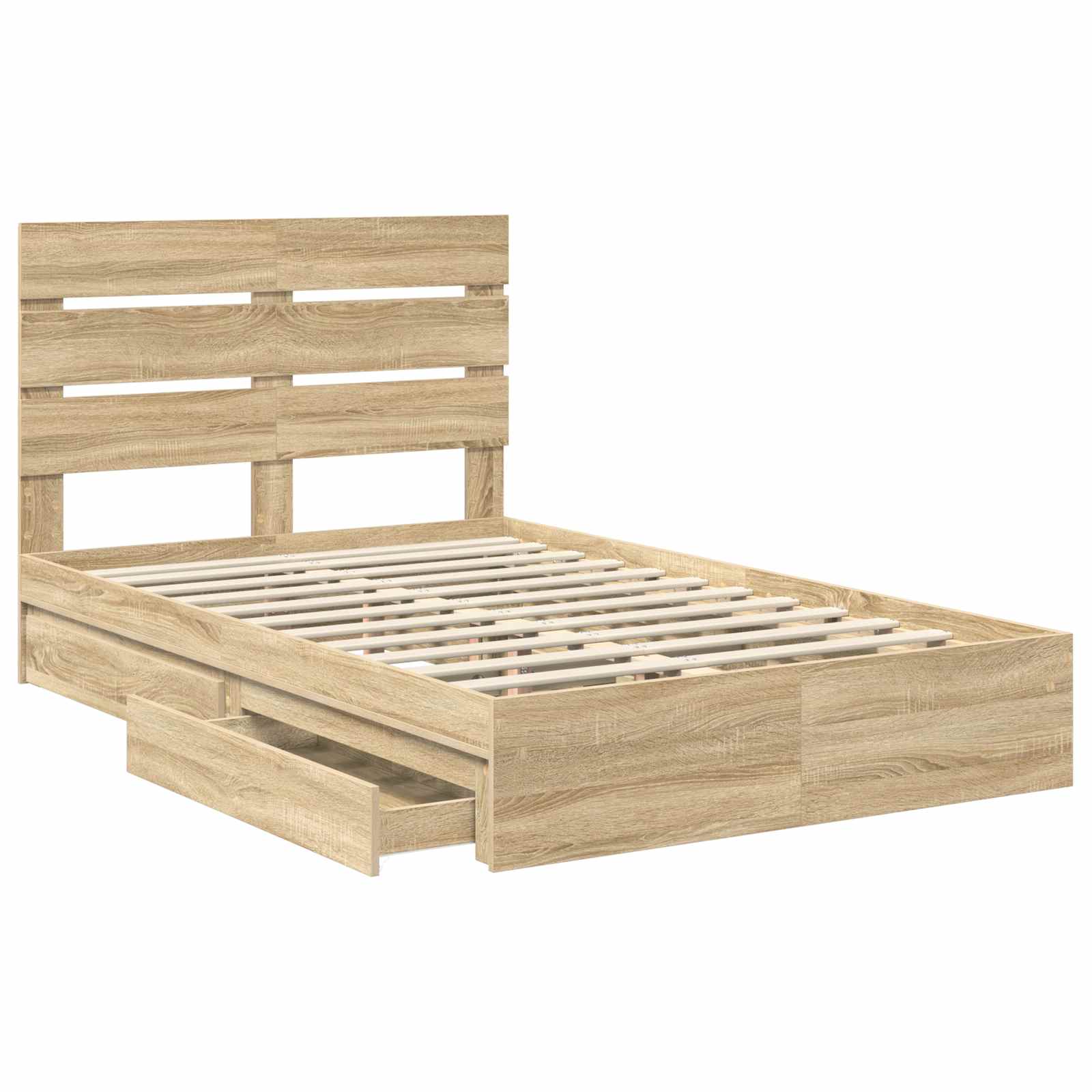 Lit de Rangement Chêne Sonoma 135 x 190 cm Bois d'ingénierie - XIOS