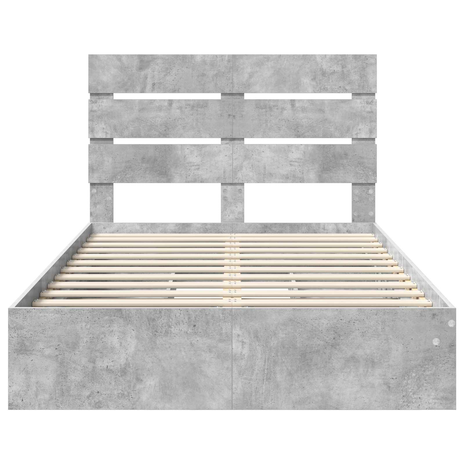 Lit de Rangement Gris béton 135 x 190 cm Bois d'ingénierie - XIOS