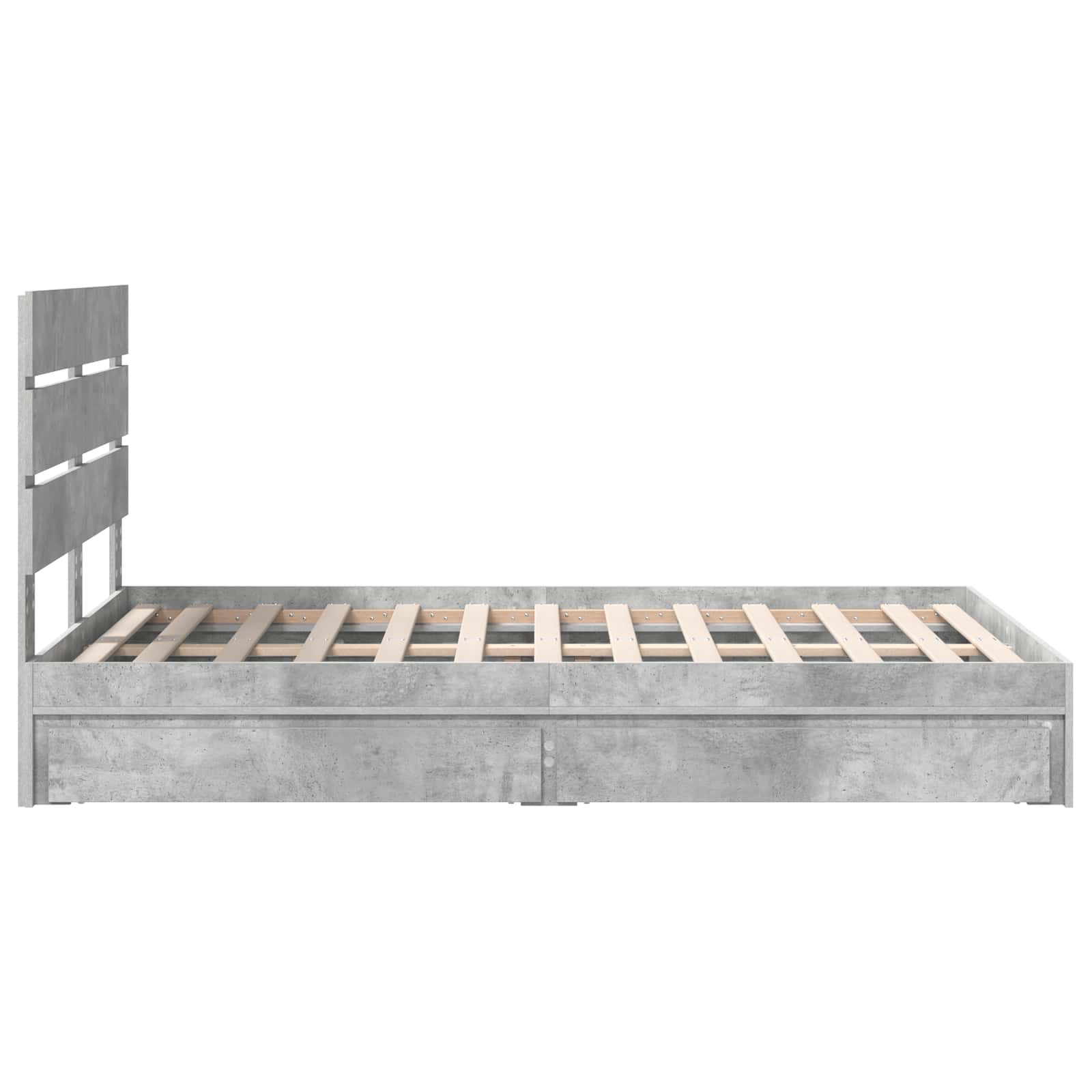 Lit de Rangement Gris béton 135 x 190 cm Bois d'ingénierie - XIOS