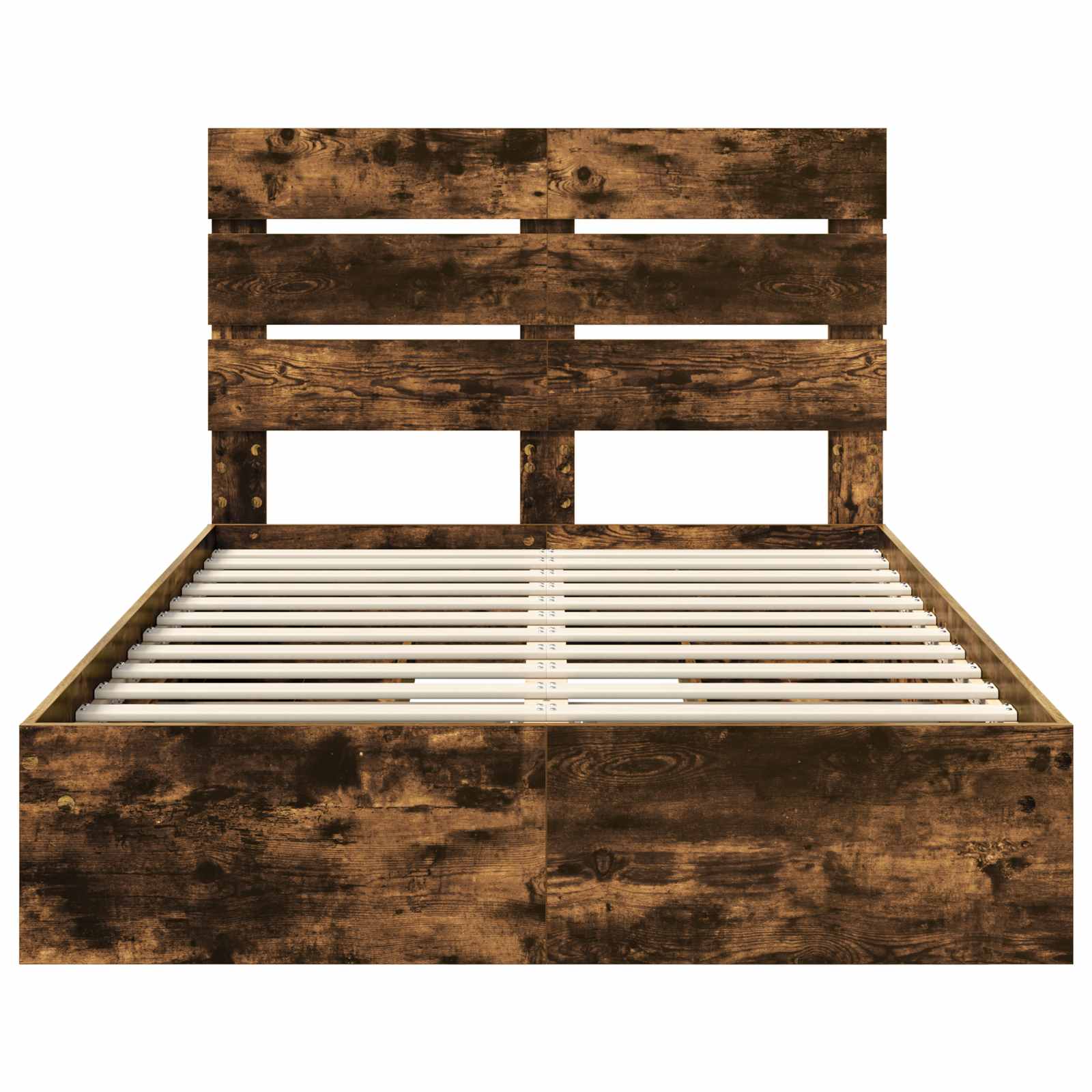 Lit de Rangement Chêne fumé 135 x 190 cm Bois d'ingénierie - XIOS
