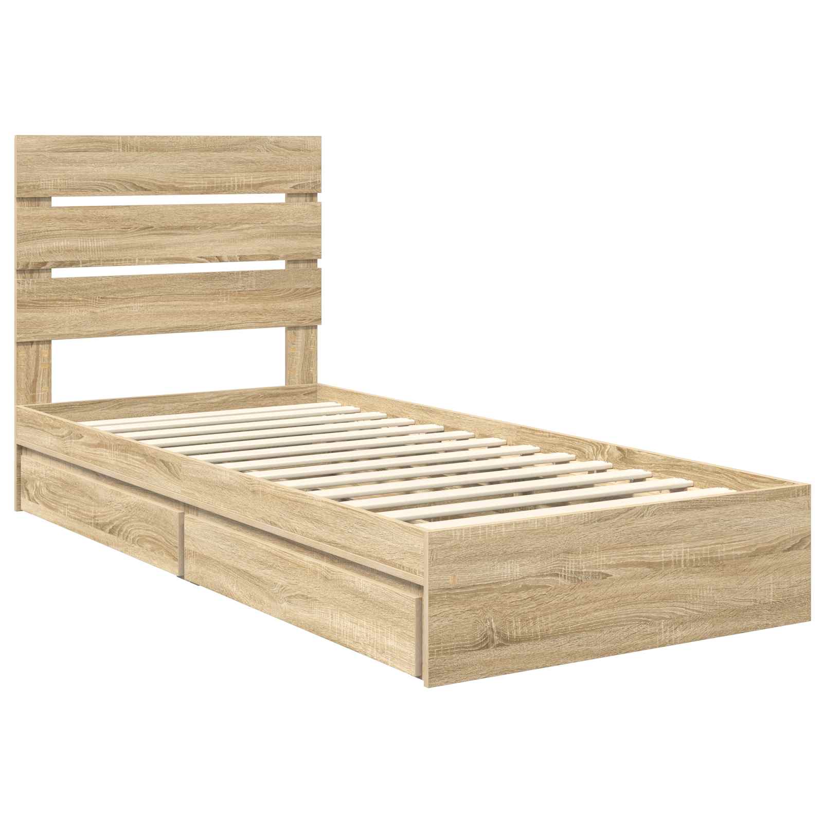 Lit de Rangement Chêne Sonoma 100 x 200 cm Bois d'ingénierie - XIOS