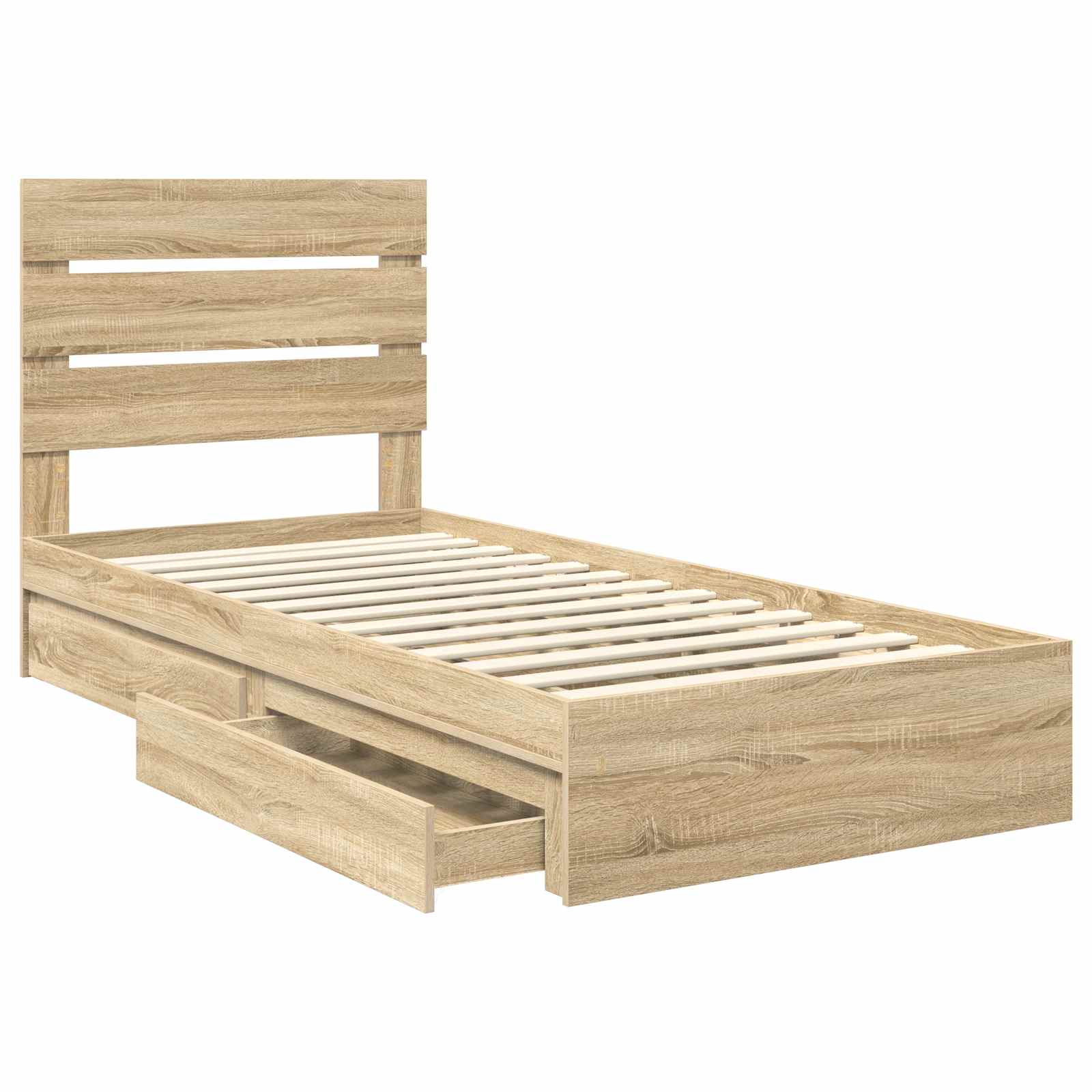 Lit de Rangement Chêne Sonoma 100 x 200 cm Bois d'ingénierie - XIOS
