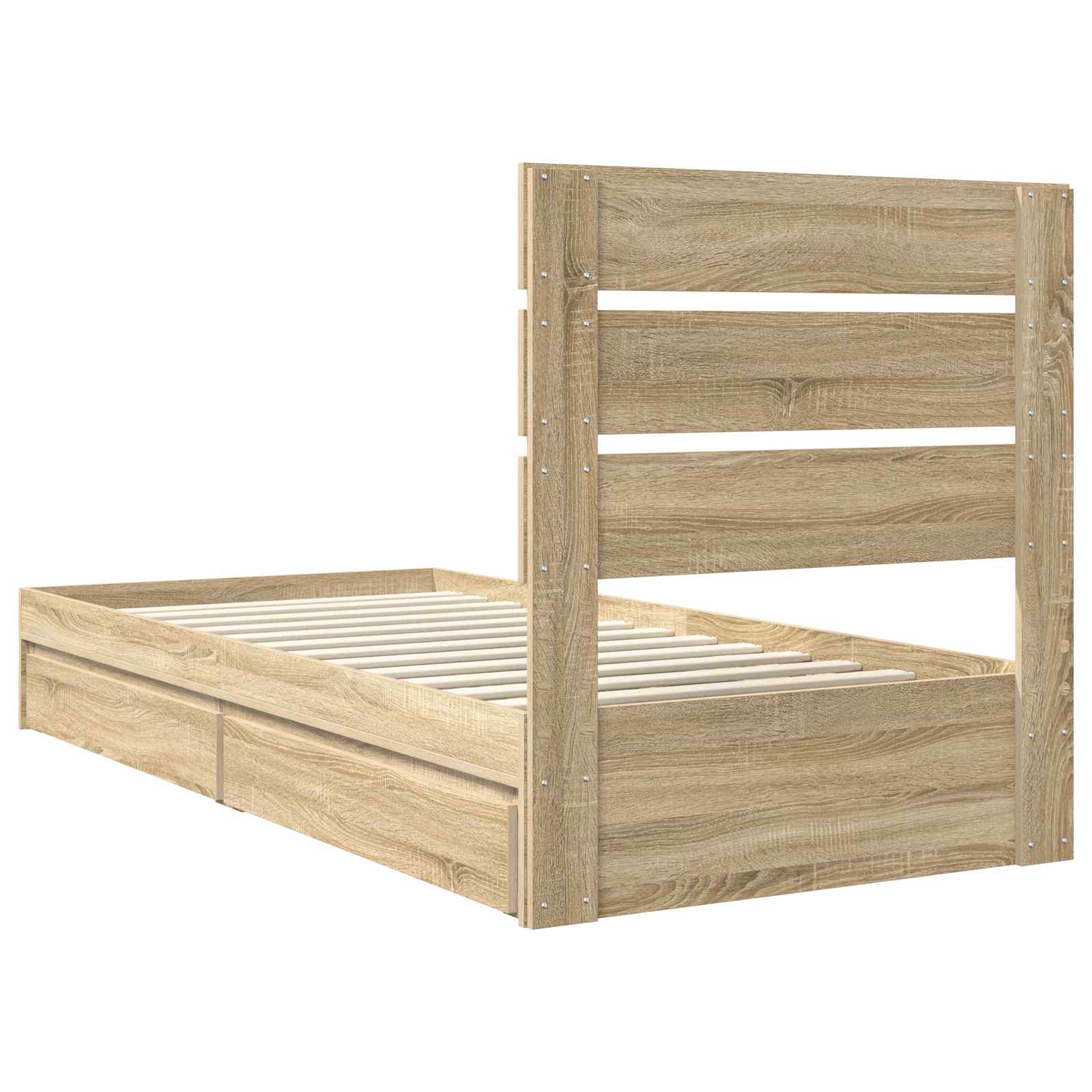 Lit de Rangement Chêne Sonoma 100 x 200 cm Bois d'ingénierie - XIOS