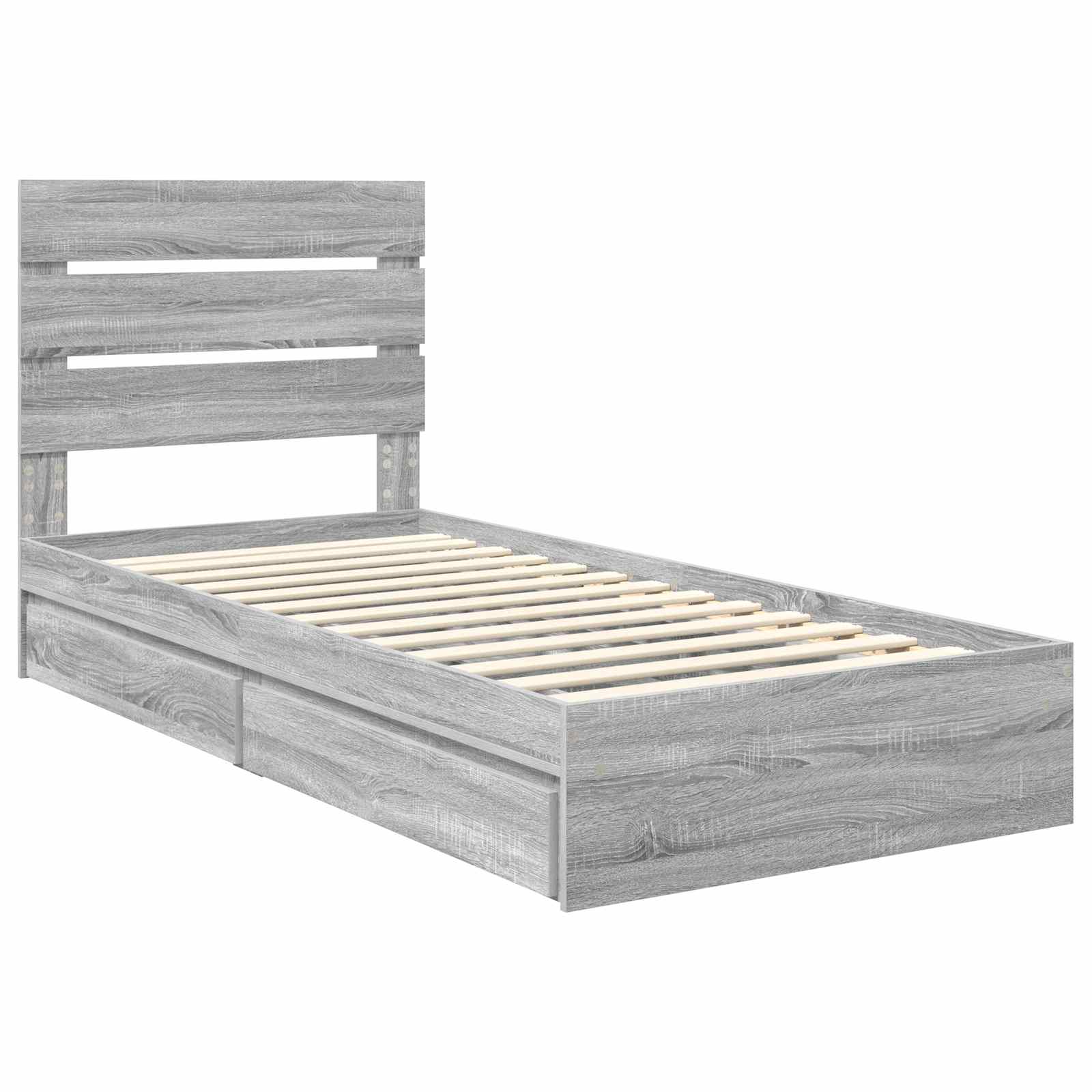 Lit de Rangement Gris Sonoma 100 x 200 cm Bois d'ingénierie - XIOS