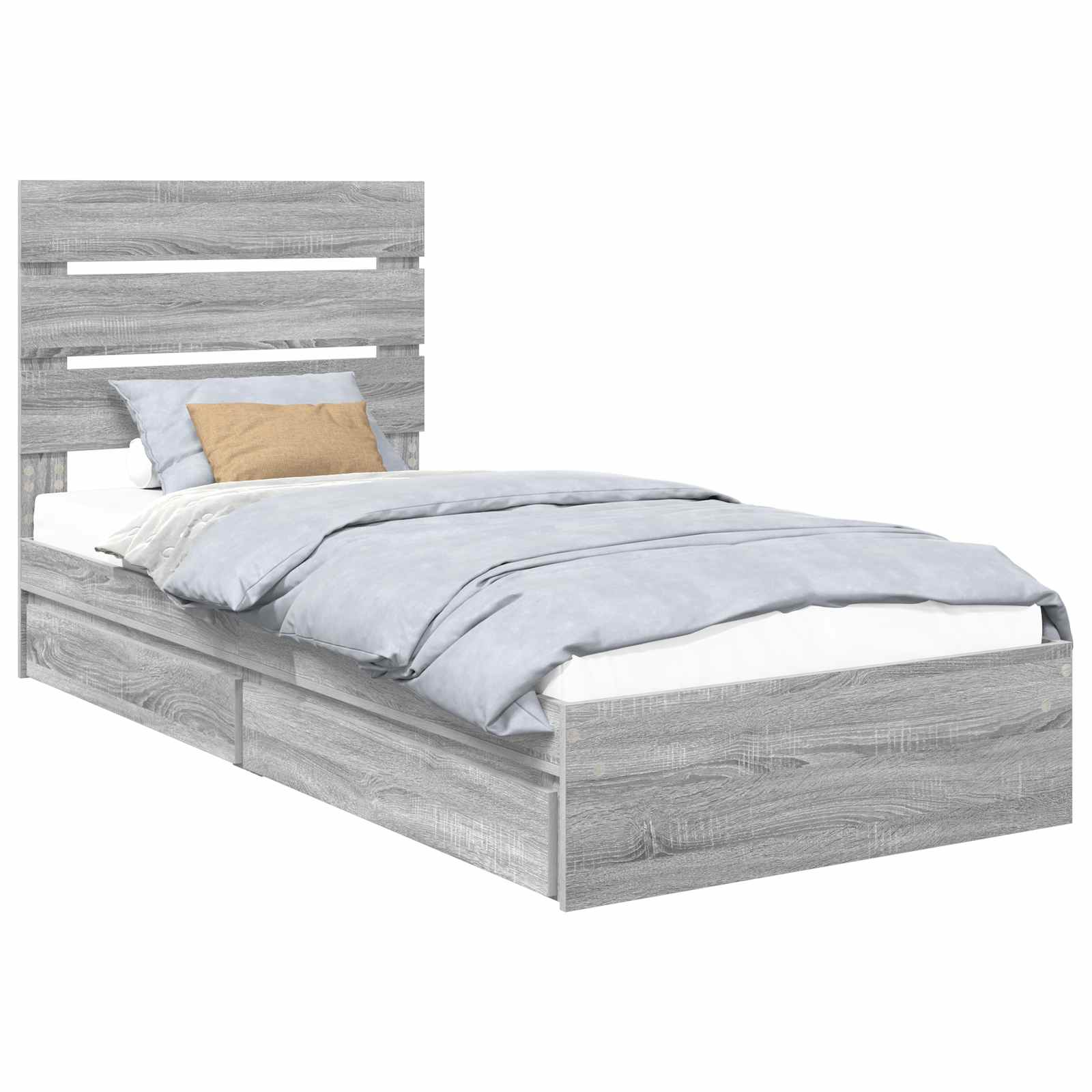 Lit de Rangement Gris Sonoma 90 x 200 cm Bois d'ingénierie - XIOS