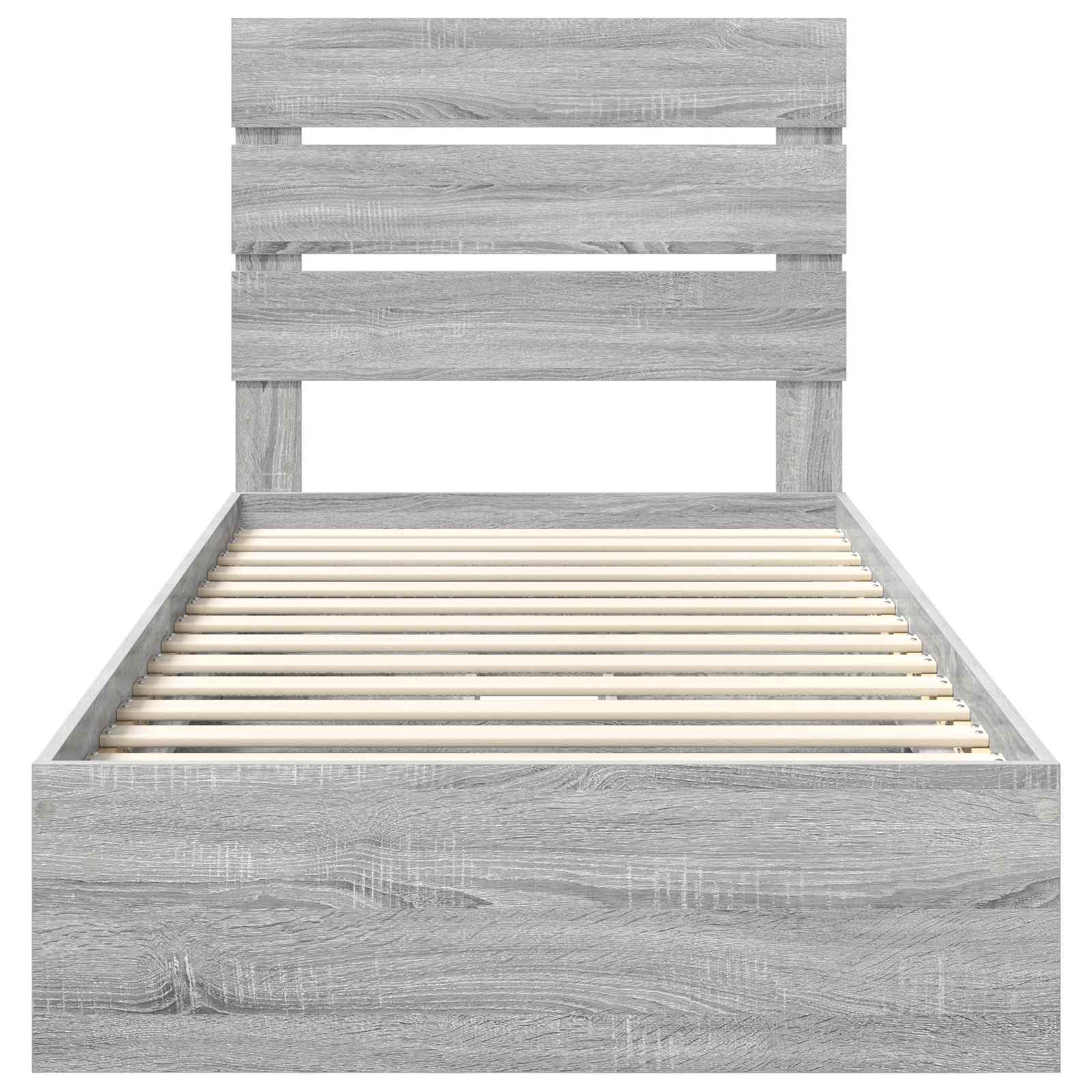 Lit de Rangement Gris Sonoma 90 x 200 cm Bois d'ingénierie - XIOS