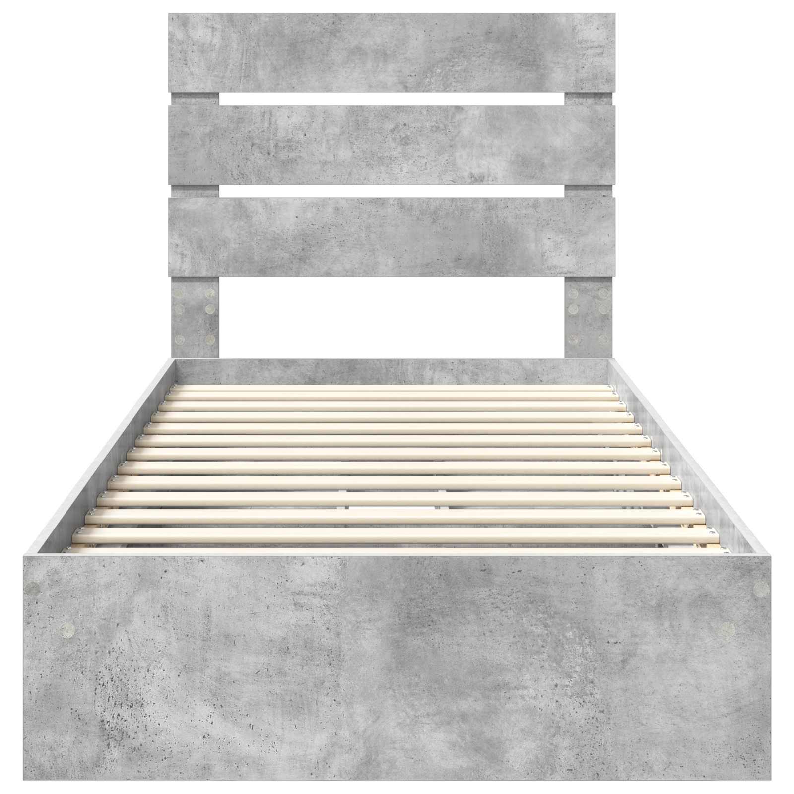 Lit de Rangement Gris béton 90 x 190 cm Bois d'ingénierie - XIOS