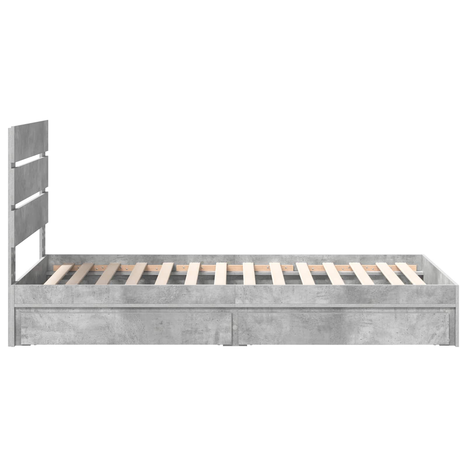 Lit de Rangement Gris béton 90 x 190 cm Bois d'ingénierie - XIOS