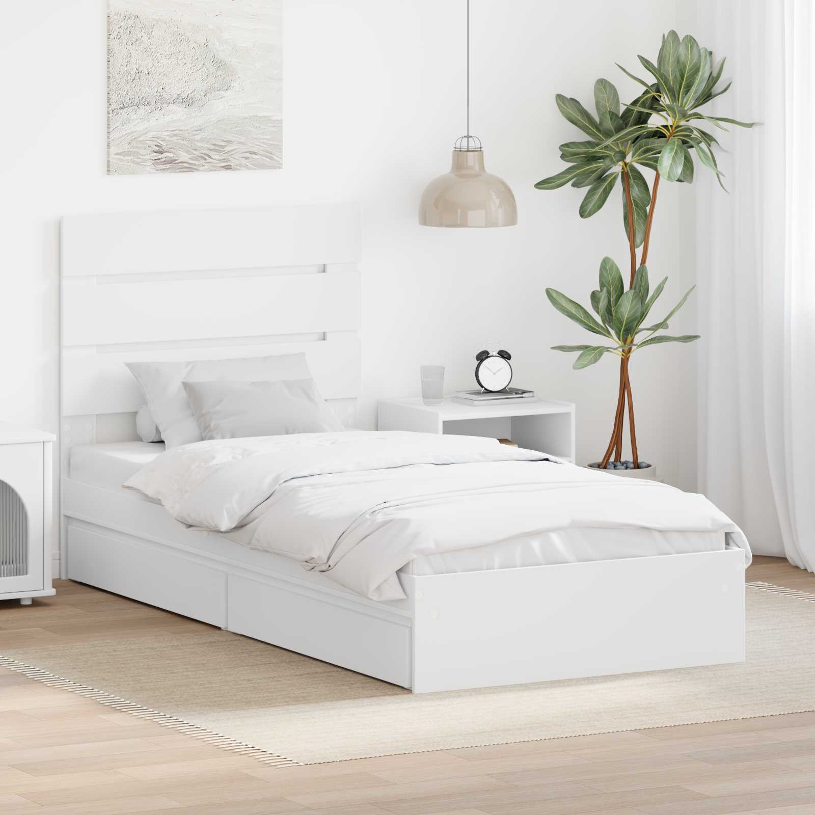 Lit de Rangement Blanc 70 x 190 cm Bois d'ingénierie - XIOS