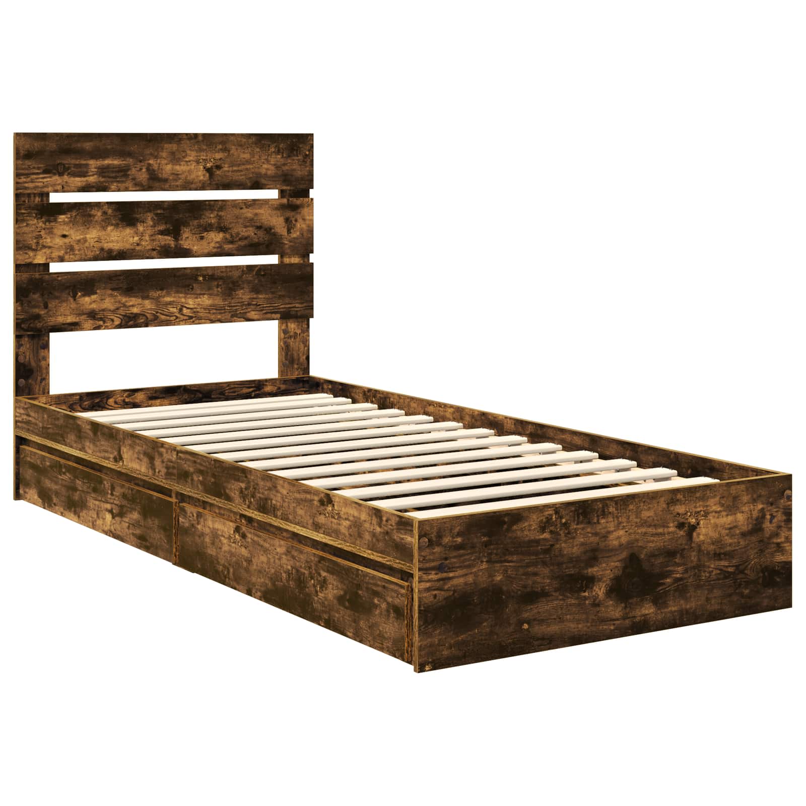 Lit de Rangement Chêne fumé 70 x 190 cm Bois d'ingénierie - XIOS