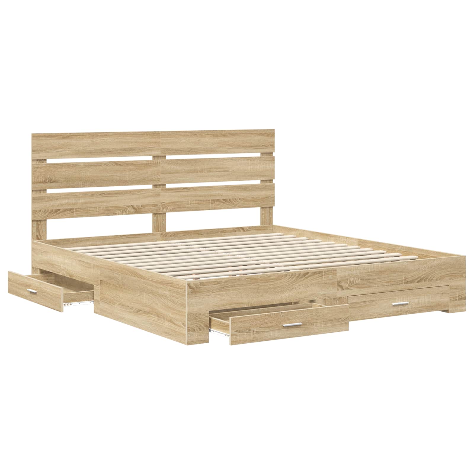 Cadre de lit Chêne Sonoma 200 x 200 cm Bois d'ingénierie - XIOS