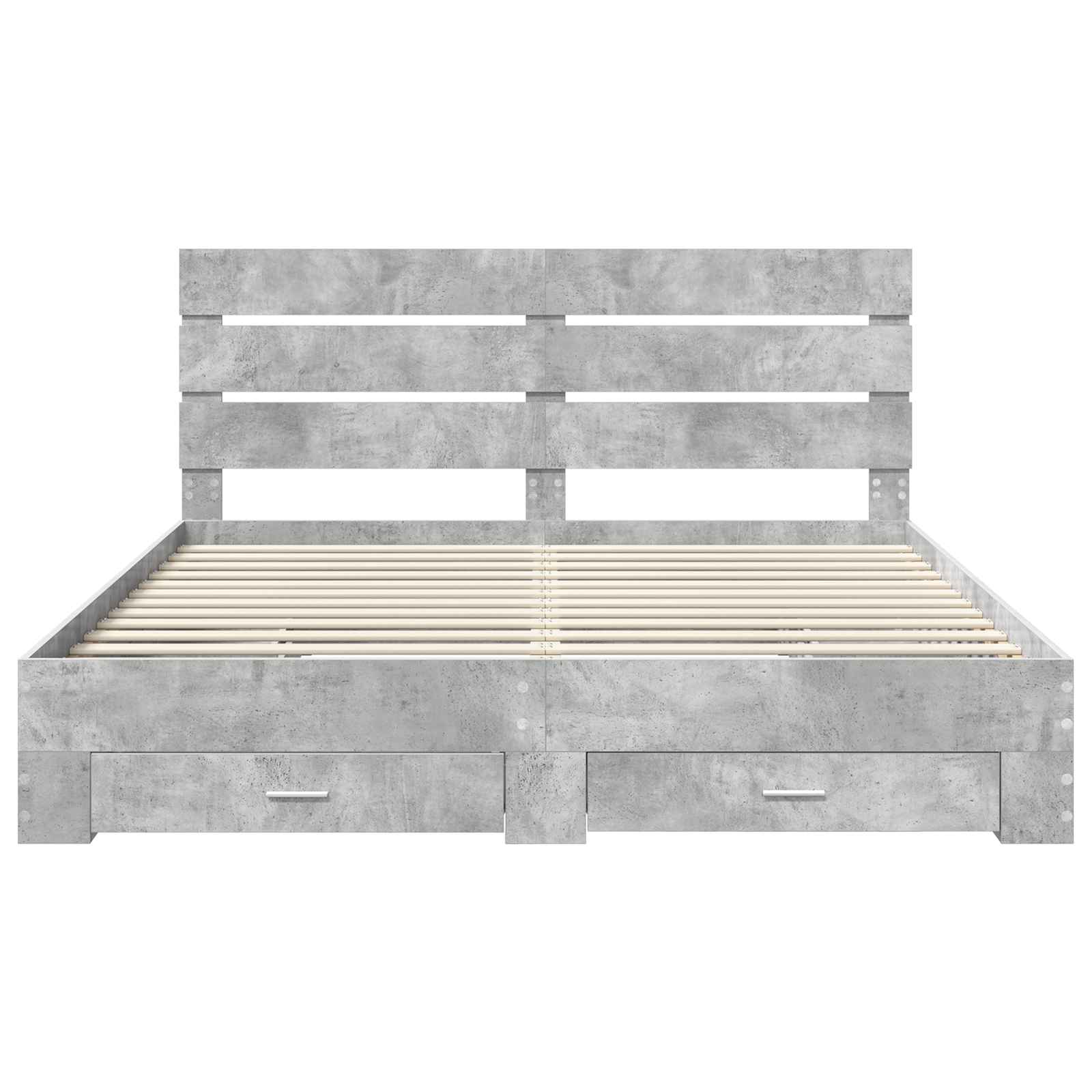 Cadre de lit Gris béton 200 x 200 cm Bois d'ingénierie - XIOS