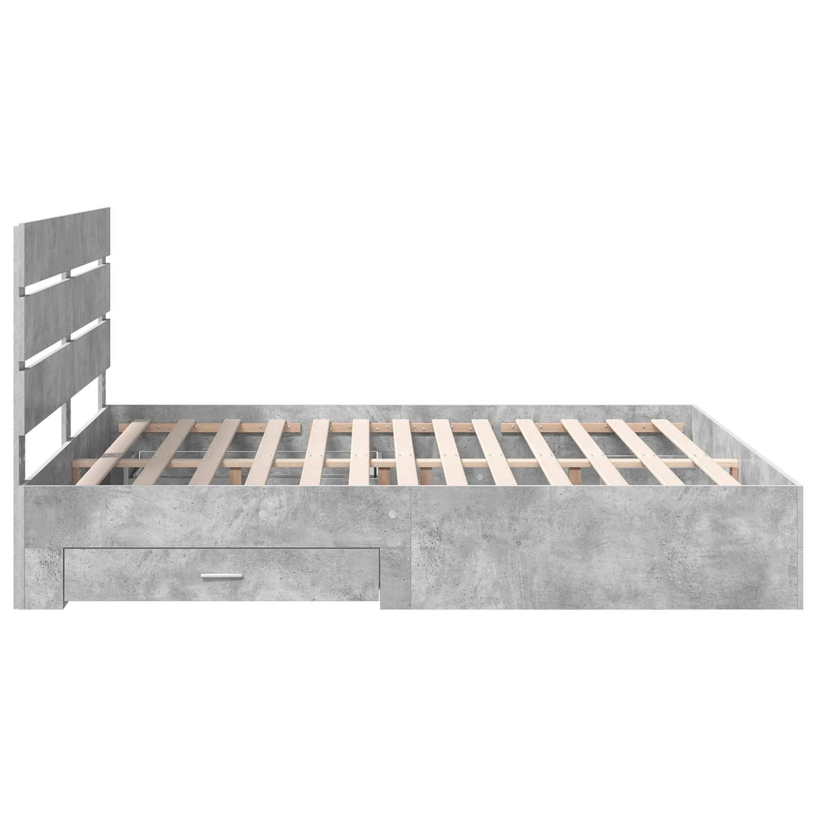 Cadre de lit Gris béton 200 x 200 cm Bois d'ingénierie - XIOS
