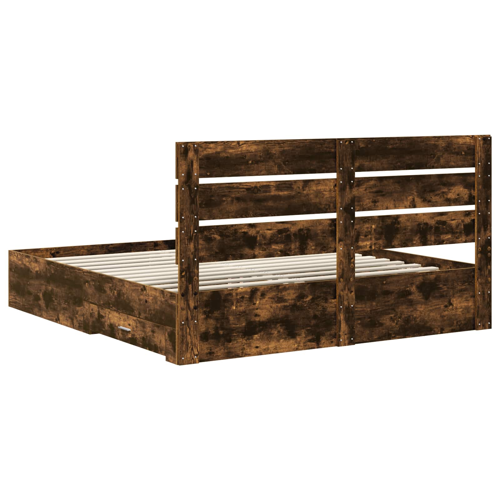 Cadre de lit Chêne fumé 200 x 200 cm Bois d'ingénierie