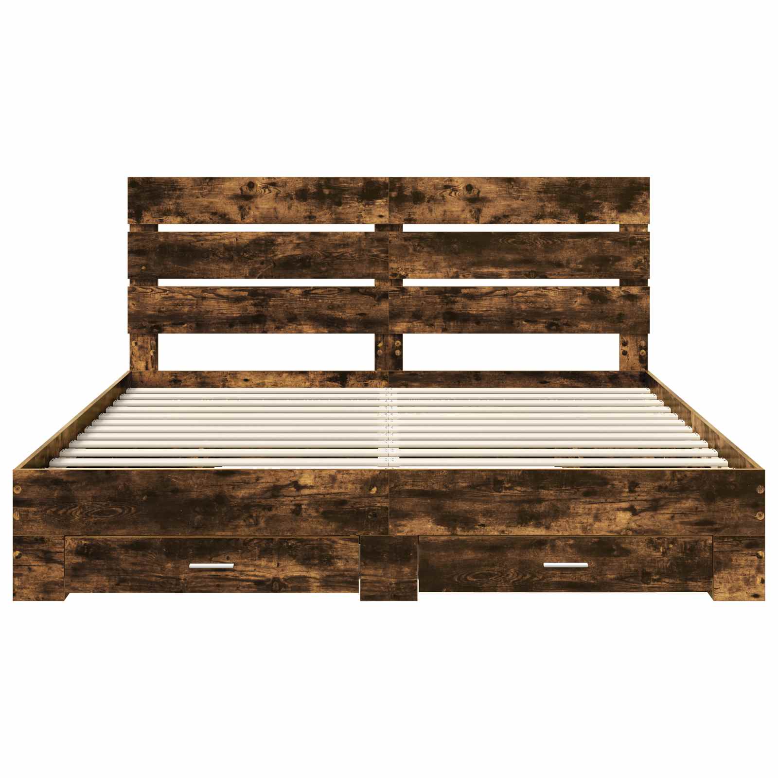 Cadre de lit Chêne fumé 200 x 200 cm Bois d'ingénierie