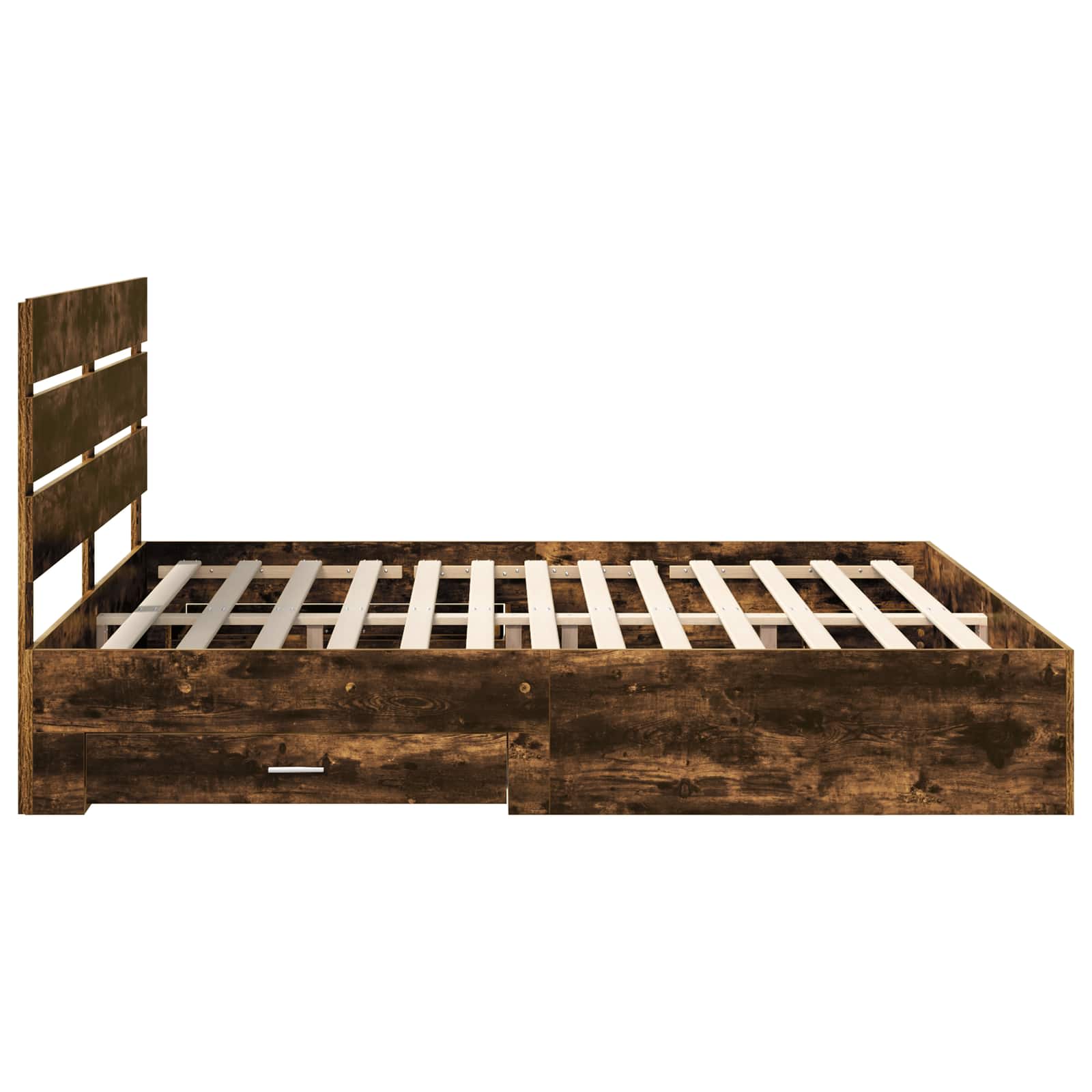 Cadre de lit Chêne fumé 200 x 200 cm Bois d'ingénierie