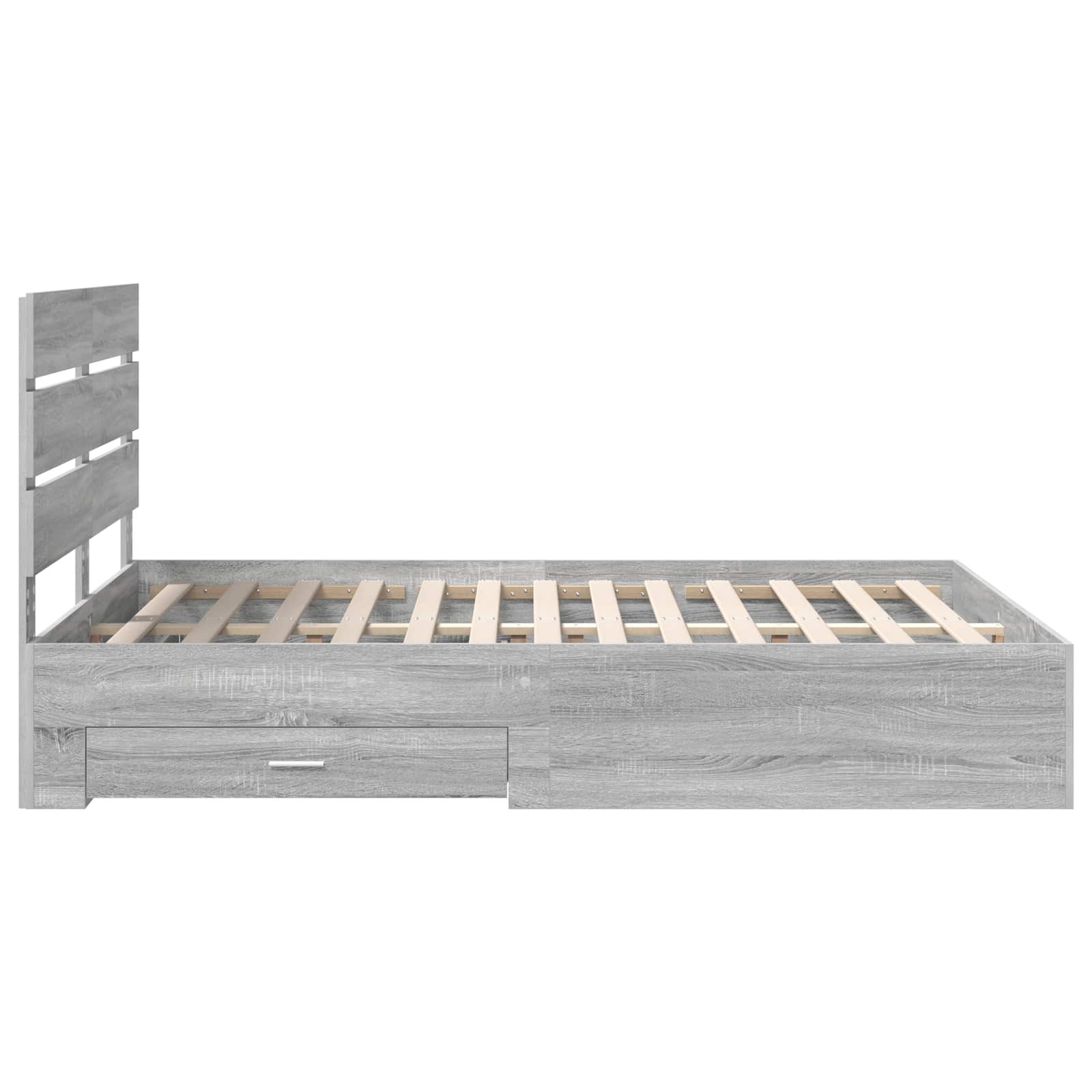Cadre de lit Gris Sonoma 160 x 200 cm Bois d'ingénierie - XIOS