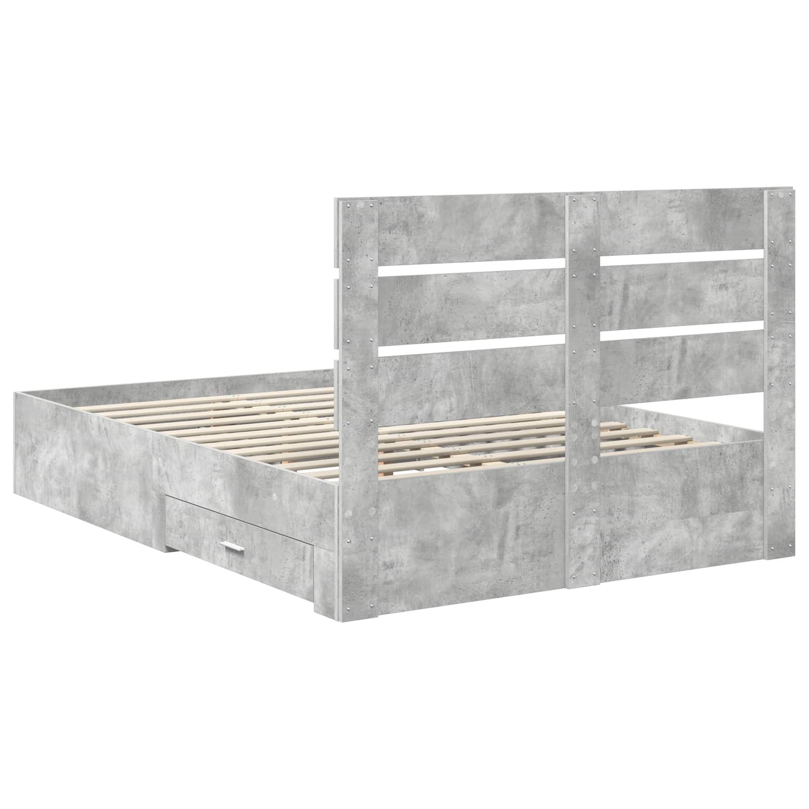 Cadre de lit Gris béton 140 x 200 cm Bois d'ingénierie - XIOS