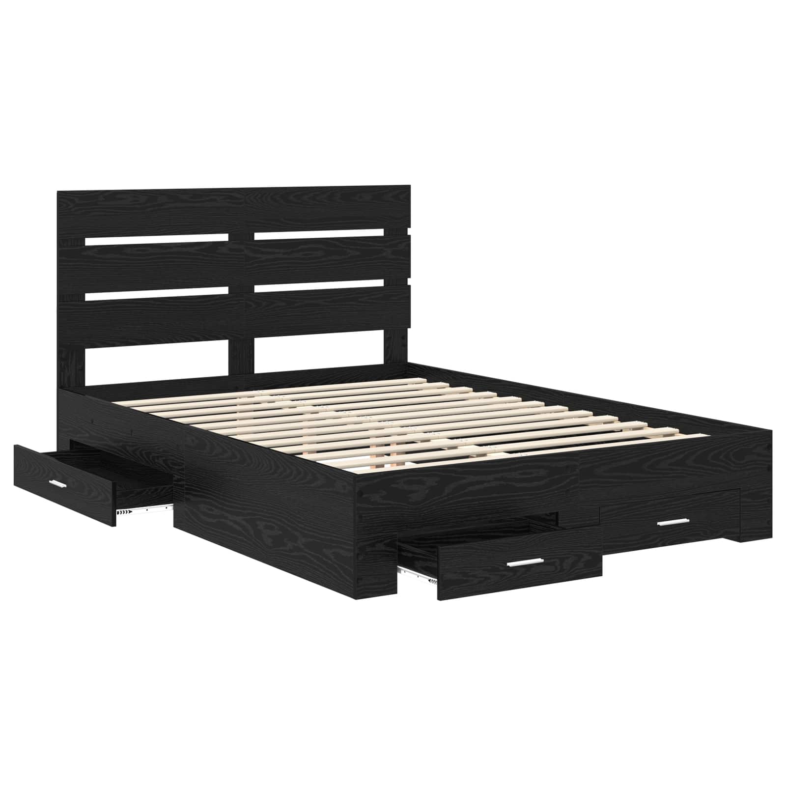 Cadre de lit Chêne noir 140 x 190 cm Bois d'ingénierie - XIOS