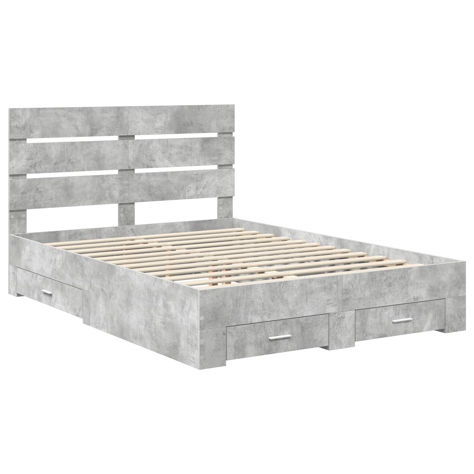 Cadre de lit Gris béton 140 x 190 cm Bois d'ingénierie - XIOS