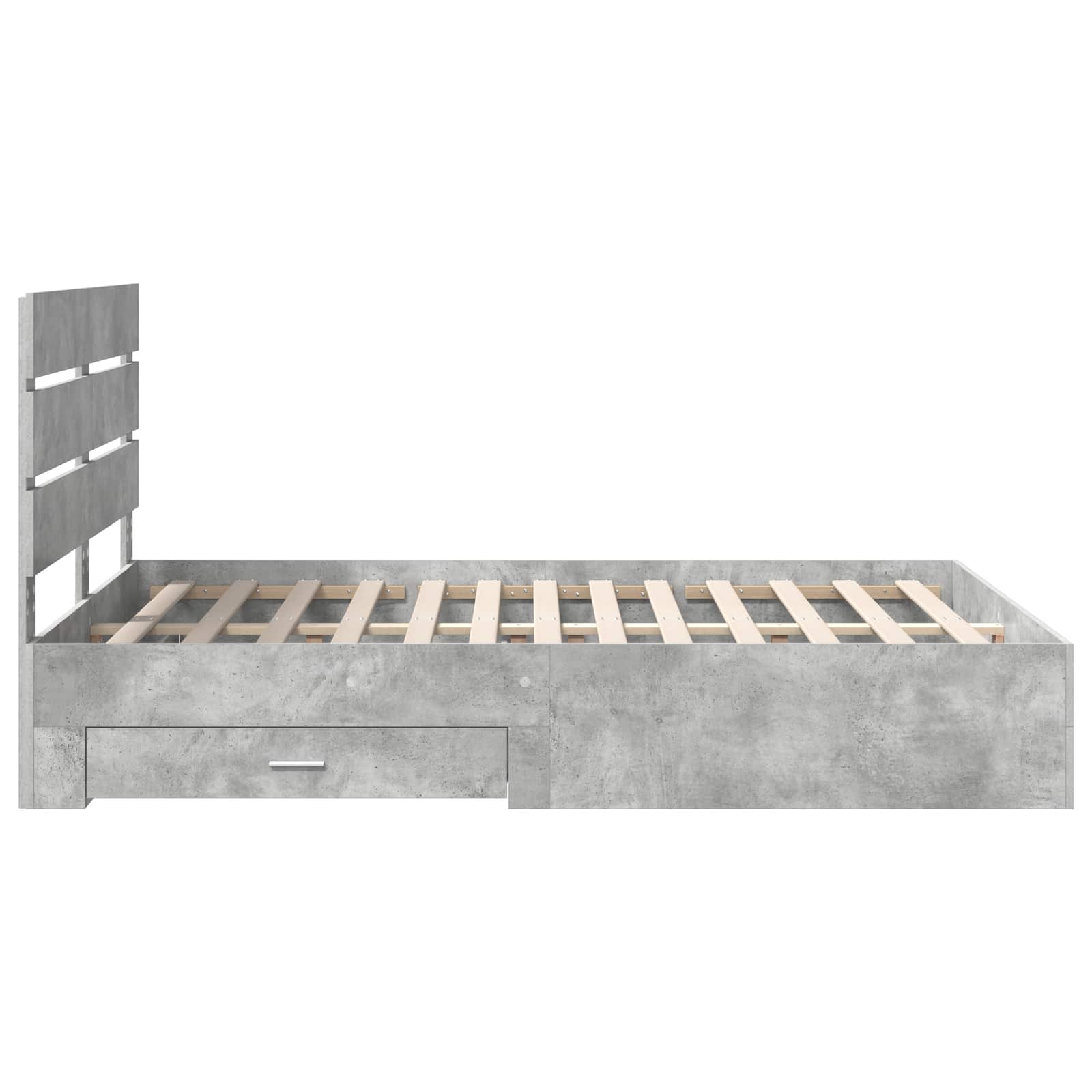 Cadre de lit Gris béton 140 x 190 cm Bois d'ingénierie - XIOS