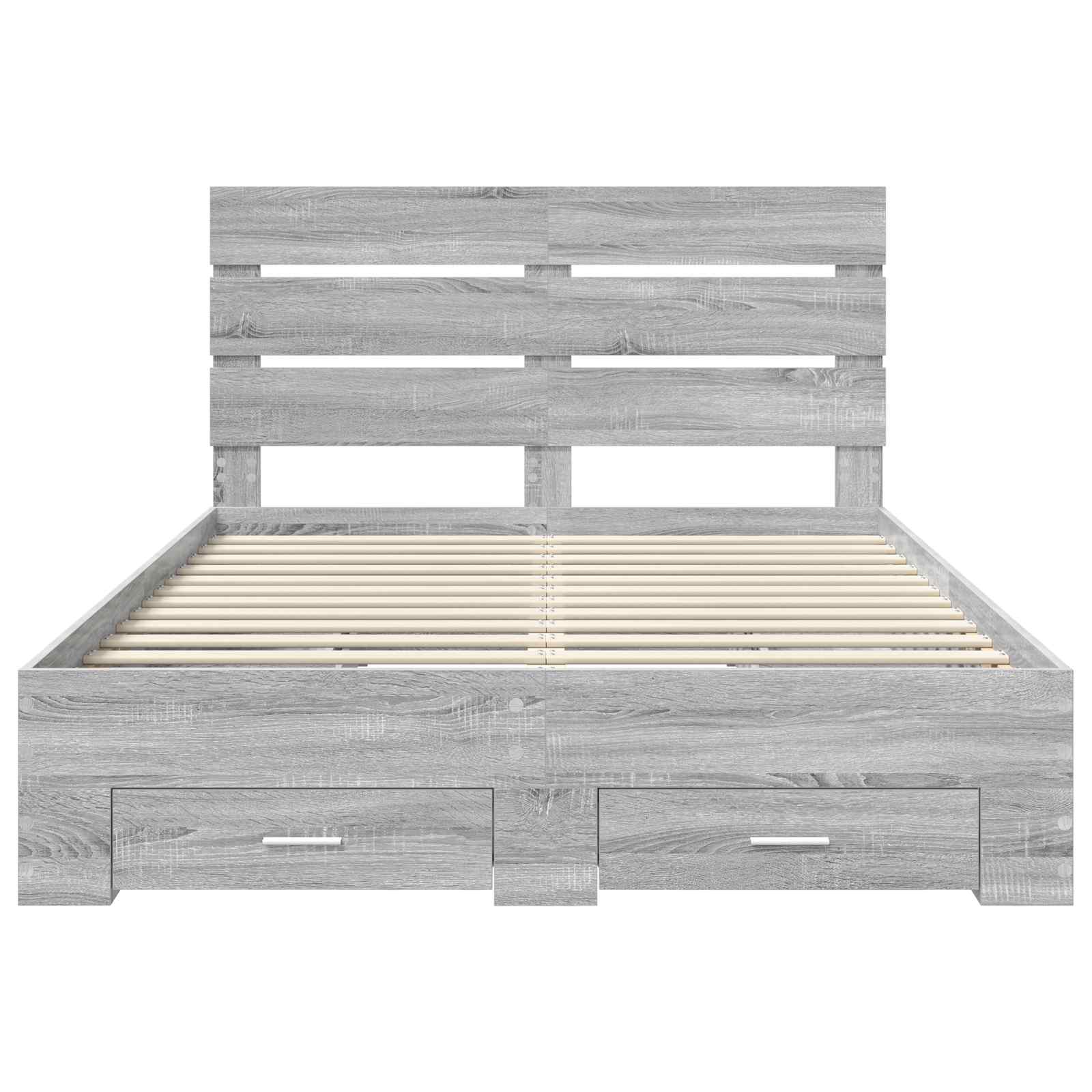 Cadre de lit Gris Sonoma 140 x 190 cm Bois d'ingénierie - XIOS