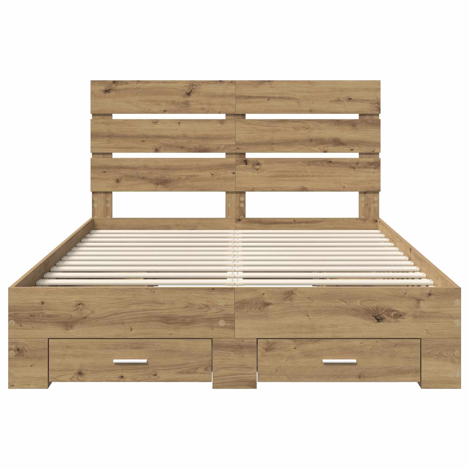 Cadre de lit Chêne artisanal 140 x 190 cm Bois d'ingénierie - XIOS