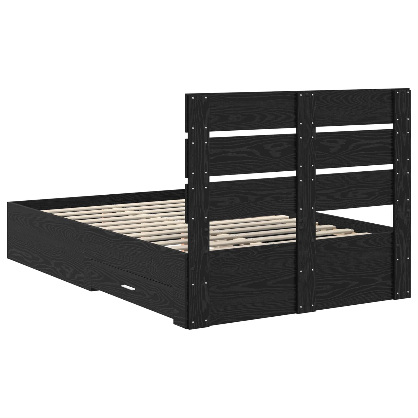 Cadre de lit Chêne noir 135 x 190 cm Bois d'ingénierie - XIOS
