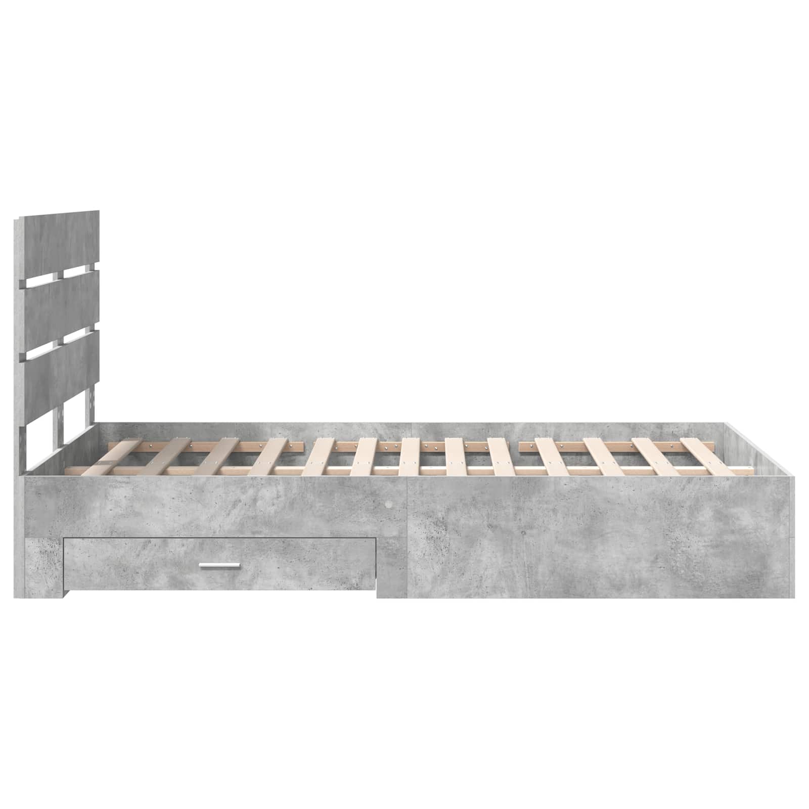 Cadre de lit Gris béton 135 x 190 cm Bois d'ingénierie - XIOS