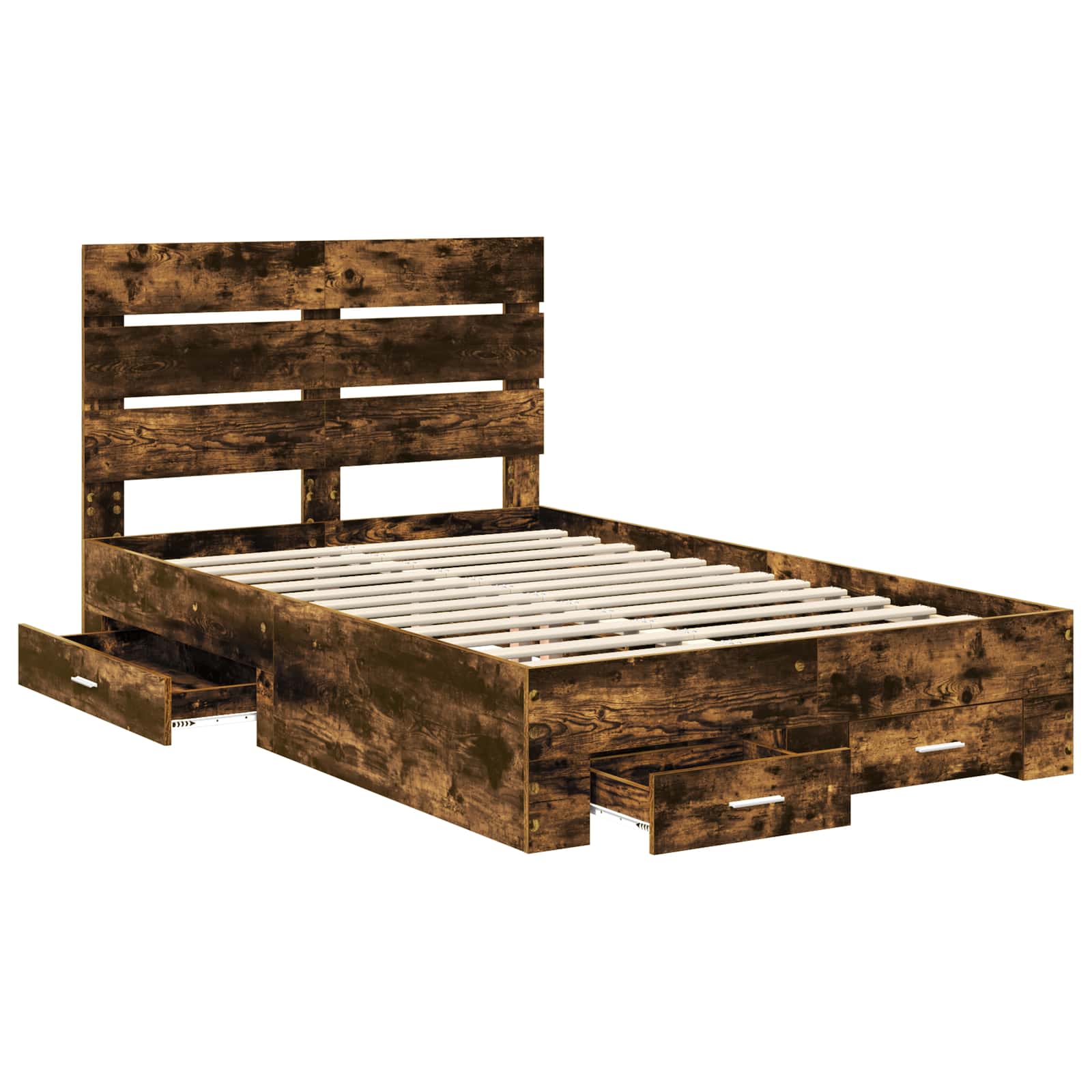 Cadre de lit Chêne fumé 135 x 190 cm Bois d'ingénierie - XIOS