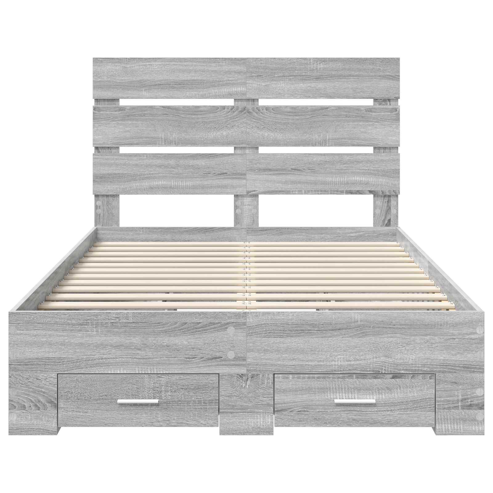 Cadre de lit Gris Sonoma 135 x 190 cm Bois d'ingénierie - XIOS