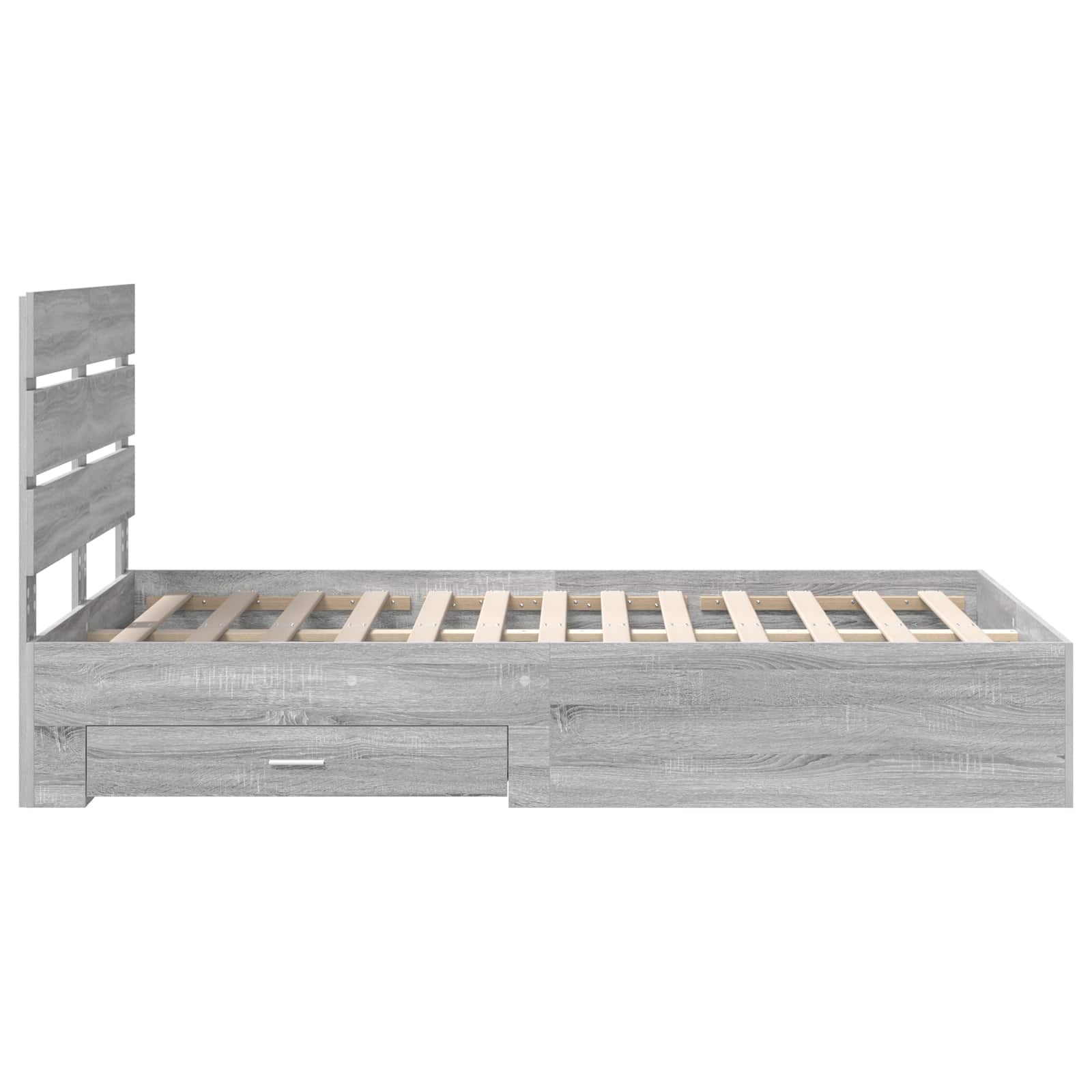 Cadre de lit Gris Sonoma 135 x 190 cm Bois d'ingénierie - XIOS