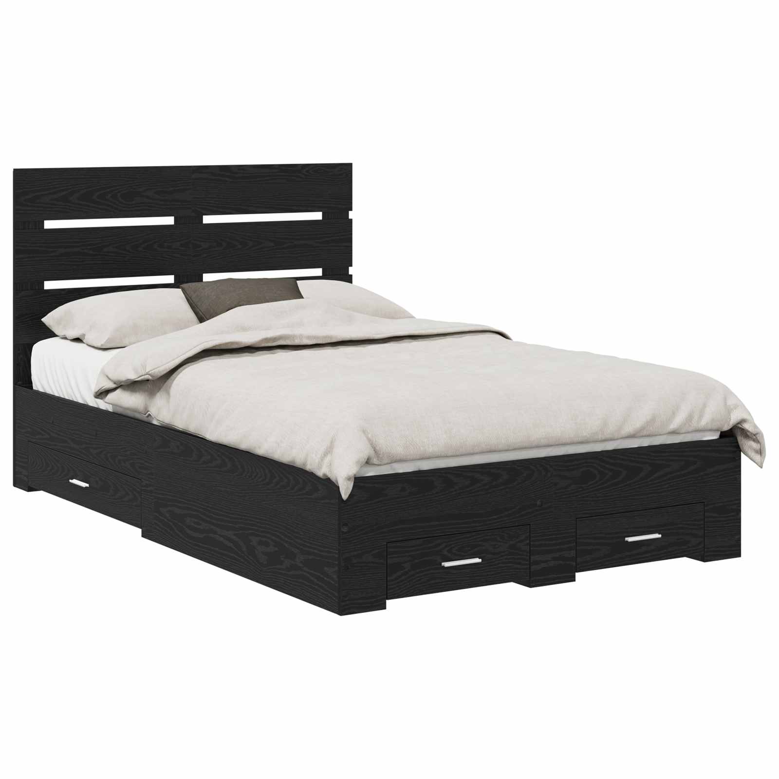 Cadre de lit Chêne noir 120 x 190 cm Bois d'ingénierie - XIOS