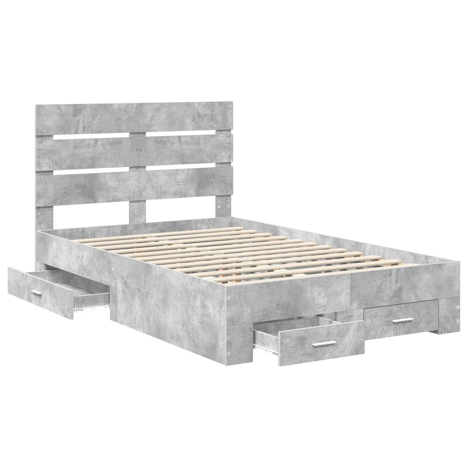 Cadre de lit Gris béton 120 x 190 cm Bois d'ingénierie - XIOS