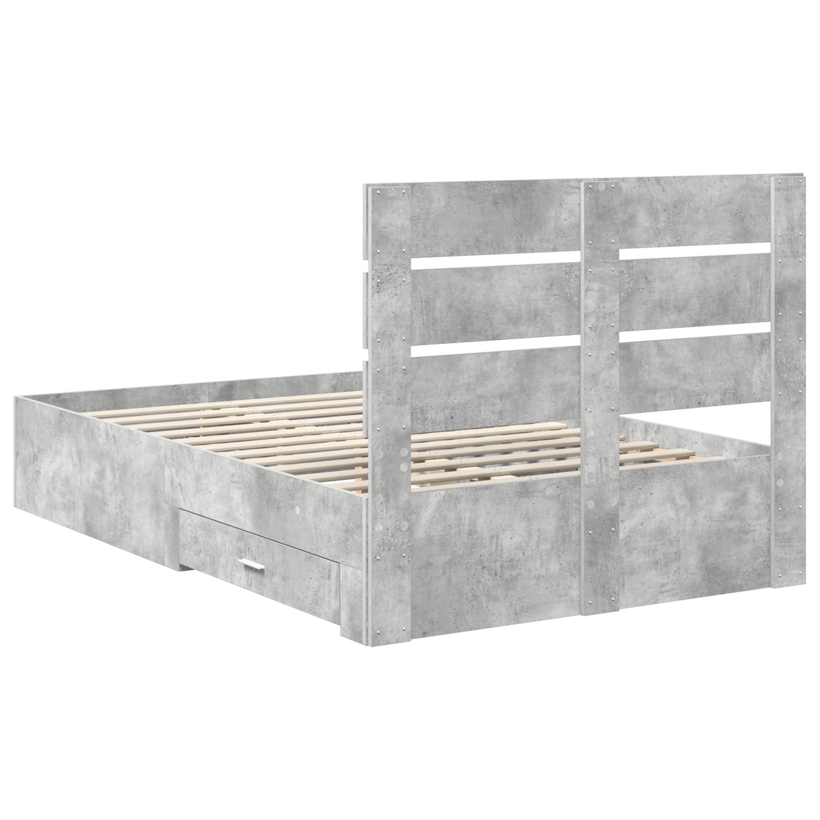 Cadre de lit Gris béton 120 x 190 cm Bois d'ingénierie - XIOS
