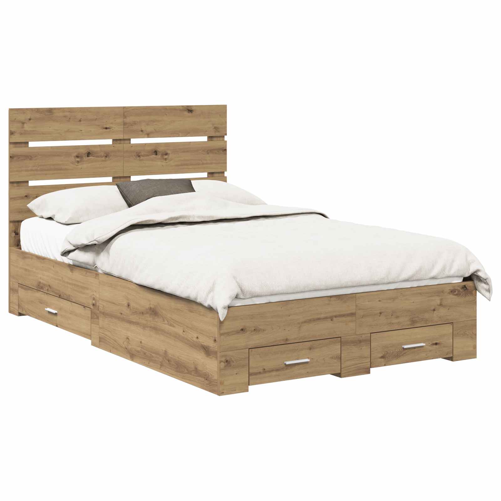 Cadre de lit Chêne artisanal 120 x 190 cm Bois d'ingénierie - XIOS