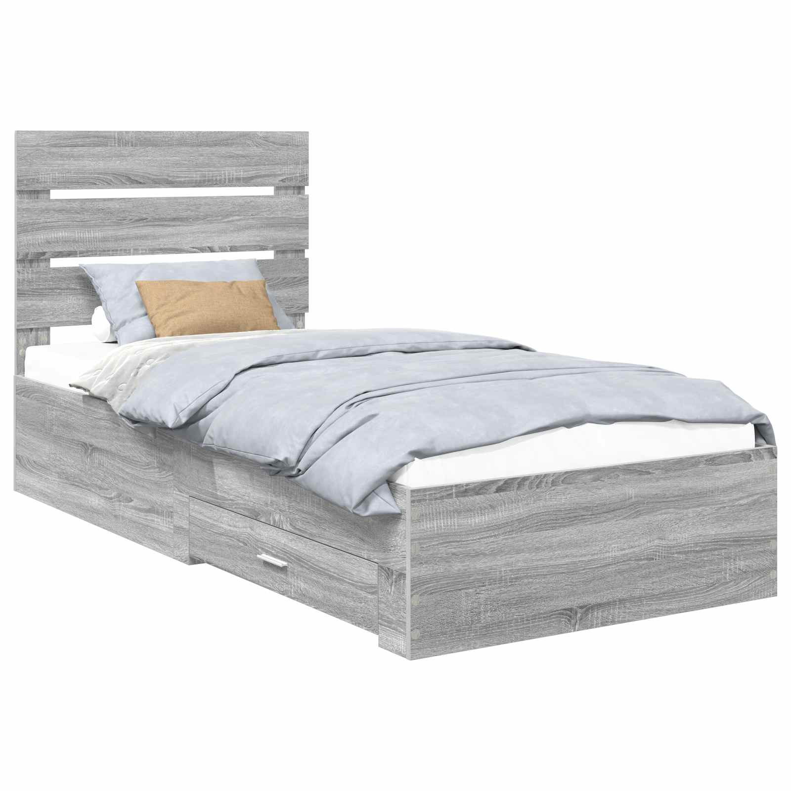 Cadre de lit Gris Sonoma 100 x 200 cm Bois d'ingénierie - XIOS