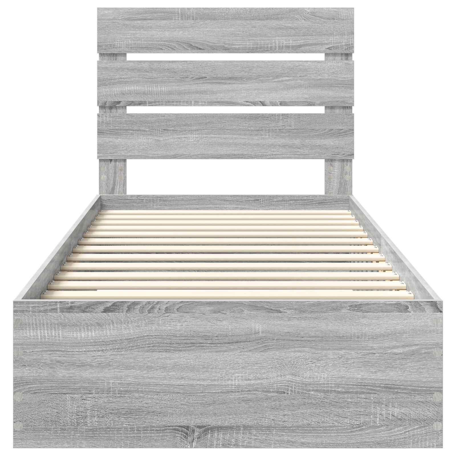 Cadre de lit Gris Sonoma 100 x 200 cm Bois d'ingénierie - XIOS