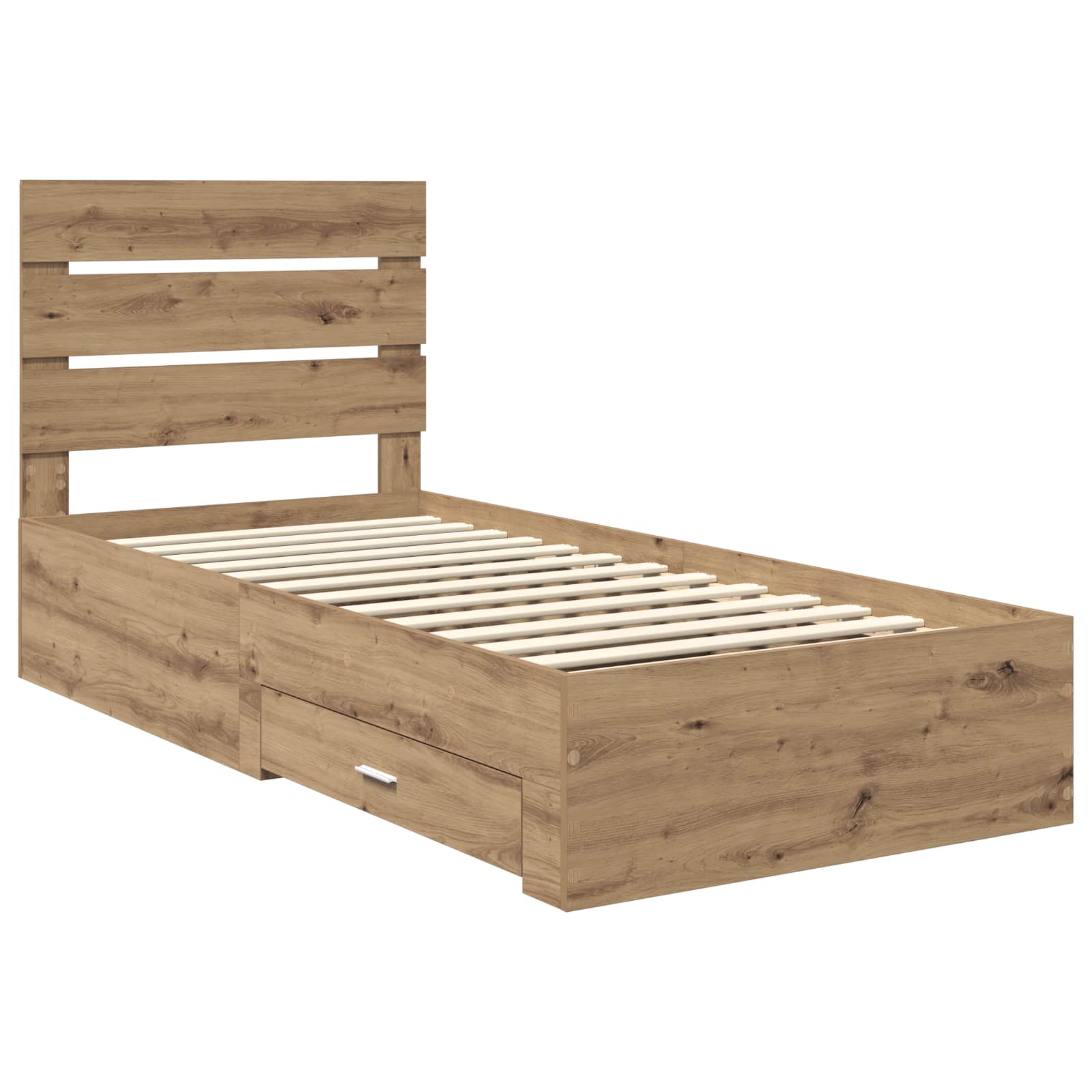 Cadre de lit Chêne artisanal 100 x 200 cm Bois d'ingénierie - XIOS