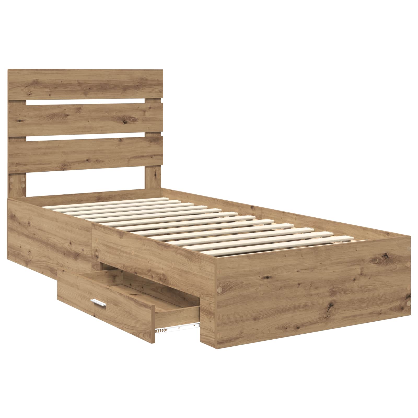 Cadre de lit Chêne artisanal 100 x 200 cm Bois d'ingénierie - XIOS