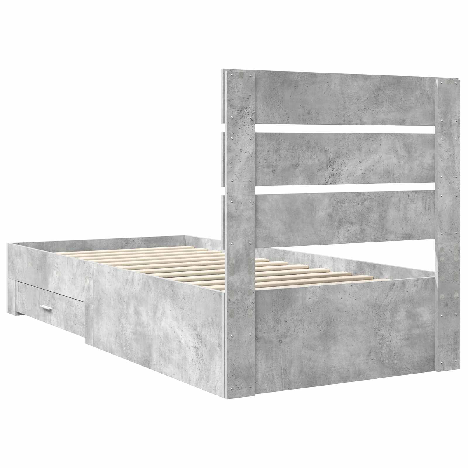 Cadre de lit Gris béton 90 x 200 cm Bois d'ingénierie - XIOS