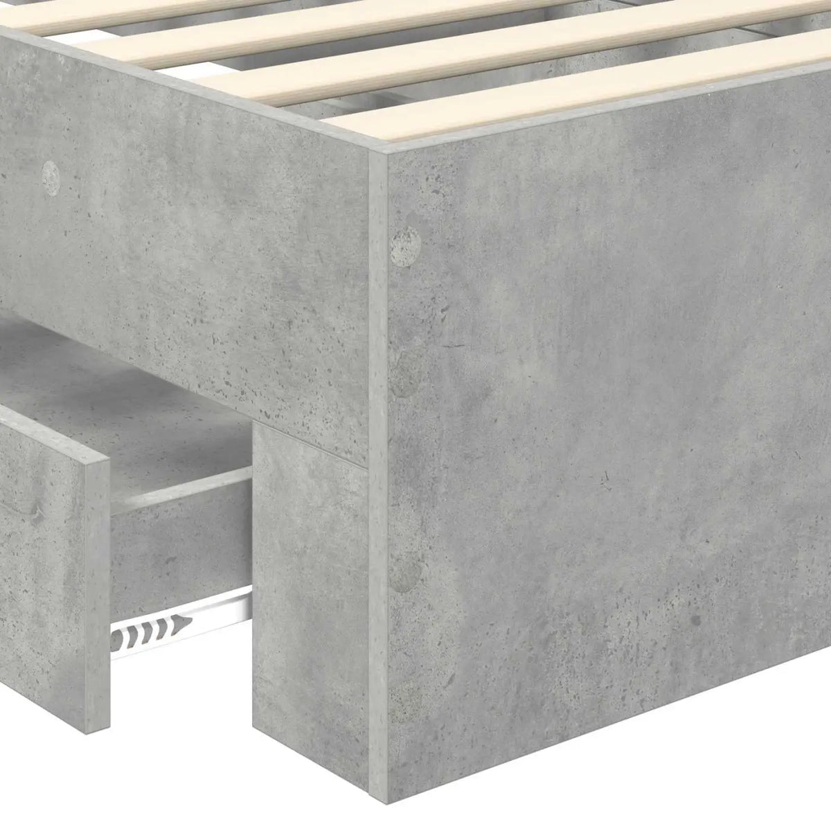 Cadre de lit Gris béton 90 x 190 cm Bois d’ingénierie - XIOS