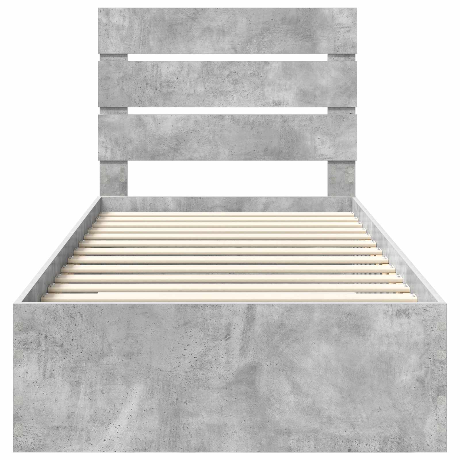 Cadre de lit Gris béton 90 x 190 cm Bois d'ingénierie - XIOS