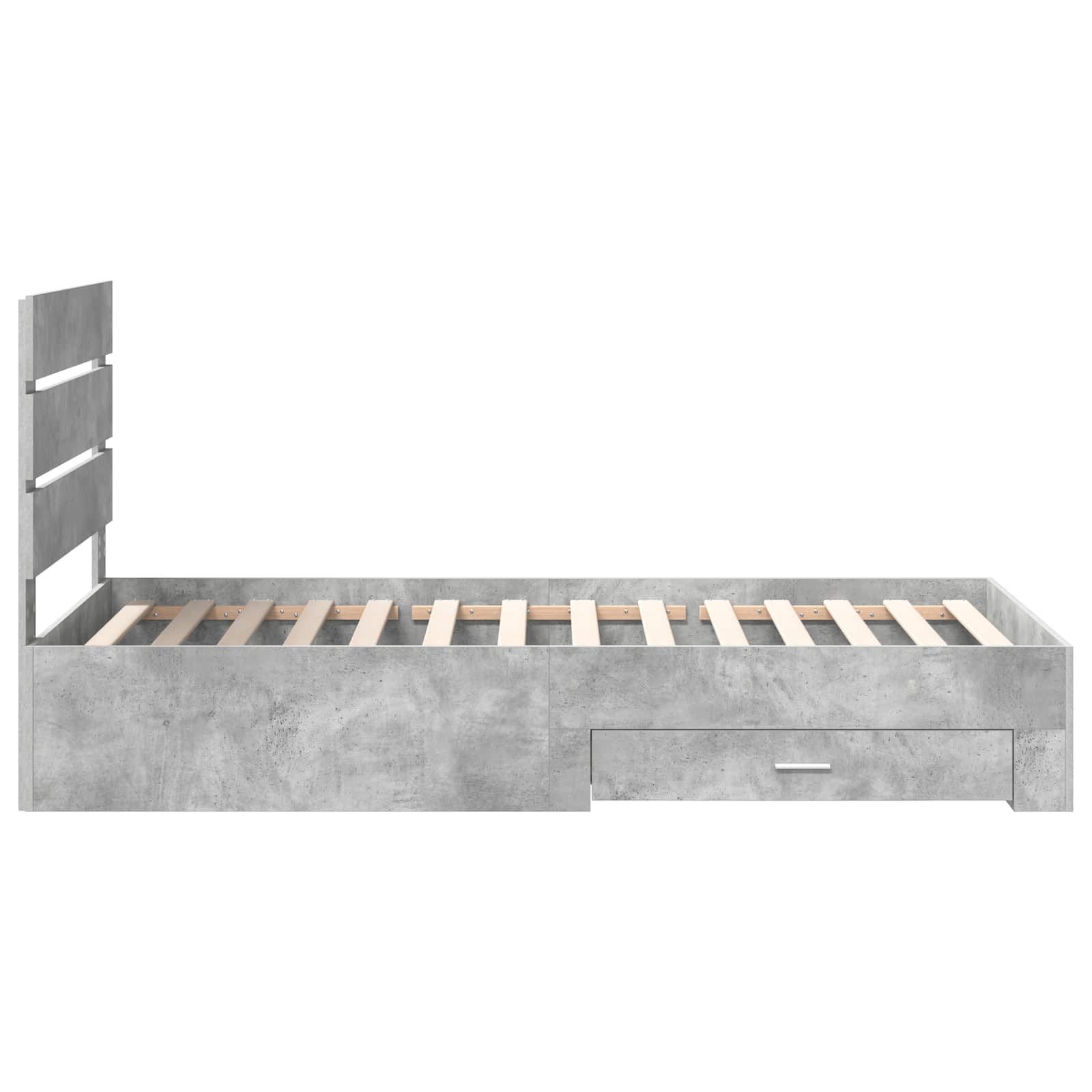 Cadre de lit Gris béton 90 x 190 cm Bois d'ingénierie - XIOS