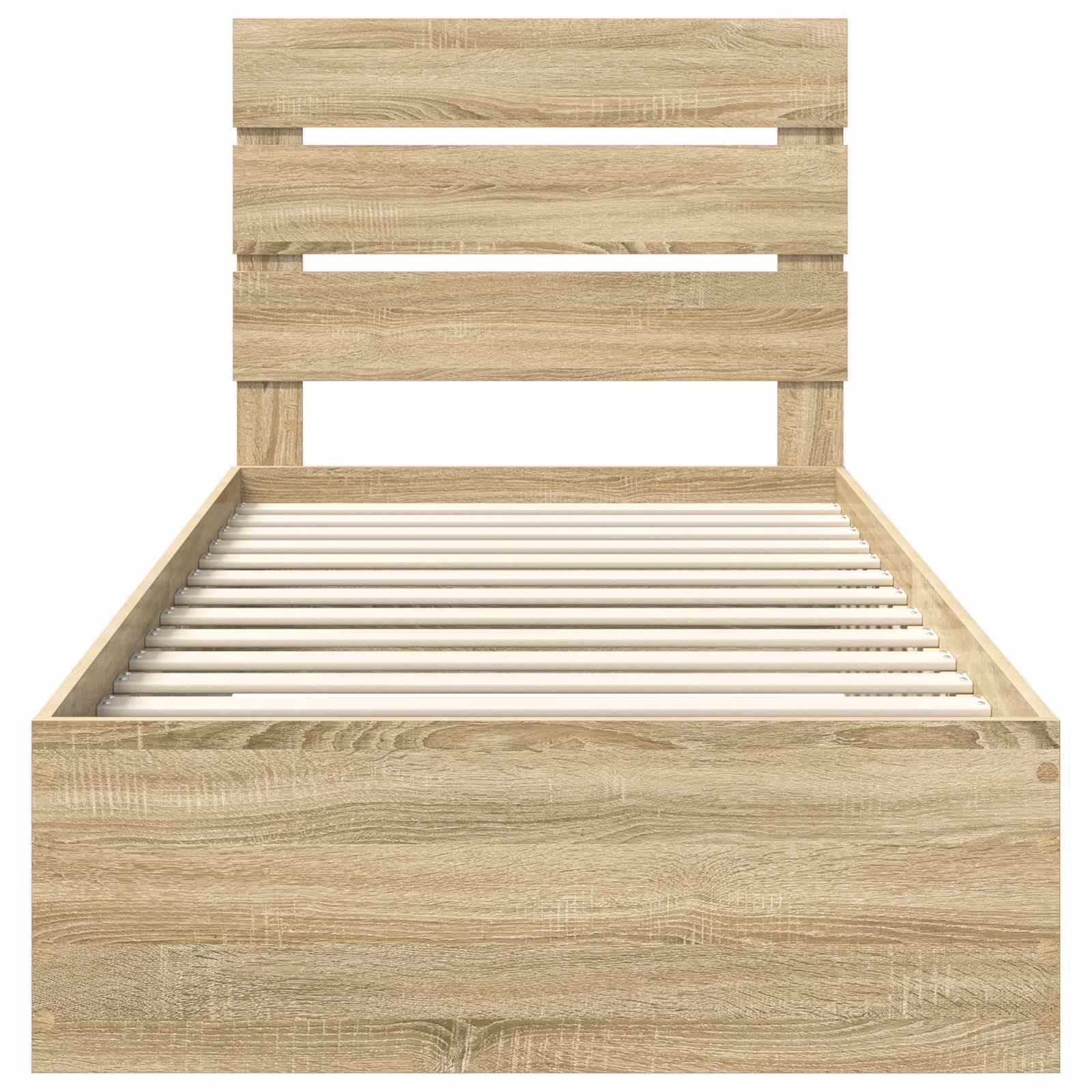 Cadre de lit avec tiroir Sonoma Chêne et Argent 75 x 190 cm - XIOS