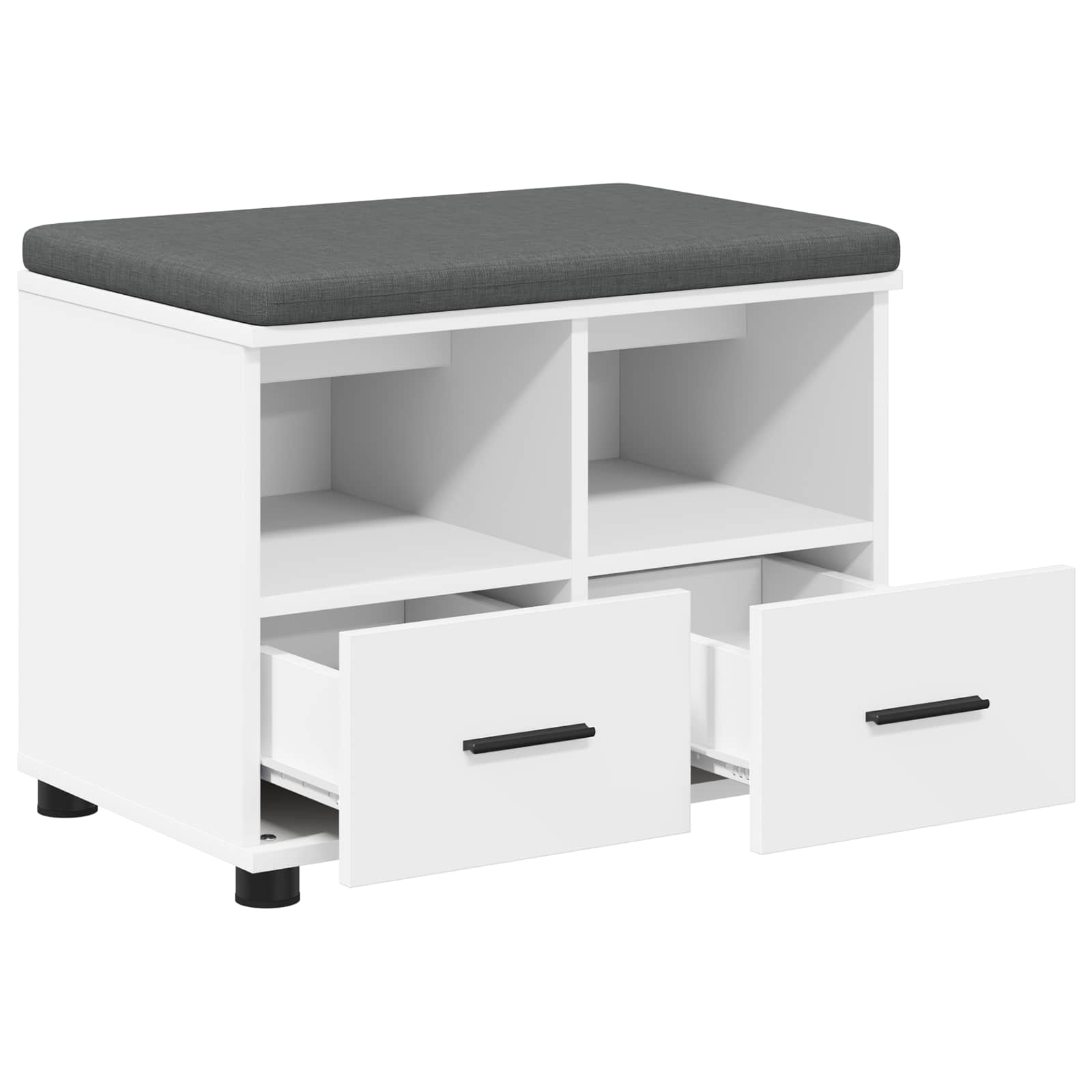 Banc d'entrée avec coussin avec tiroir Blanc 60 x 38 x 46 cm - XIOS