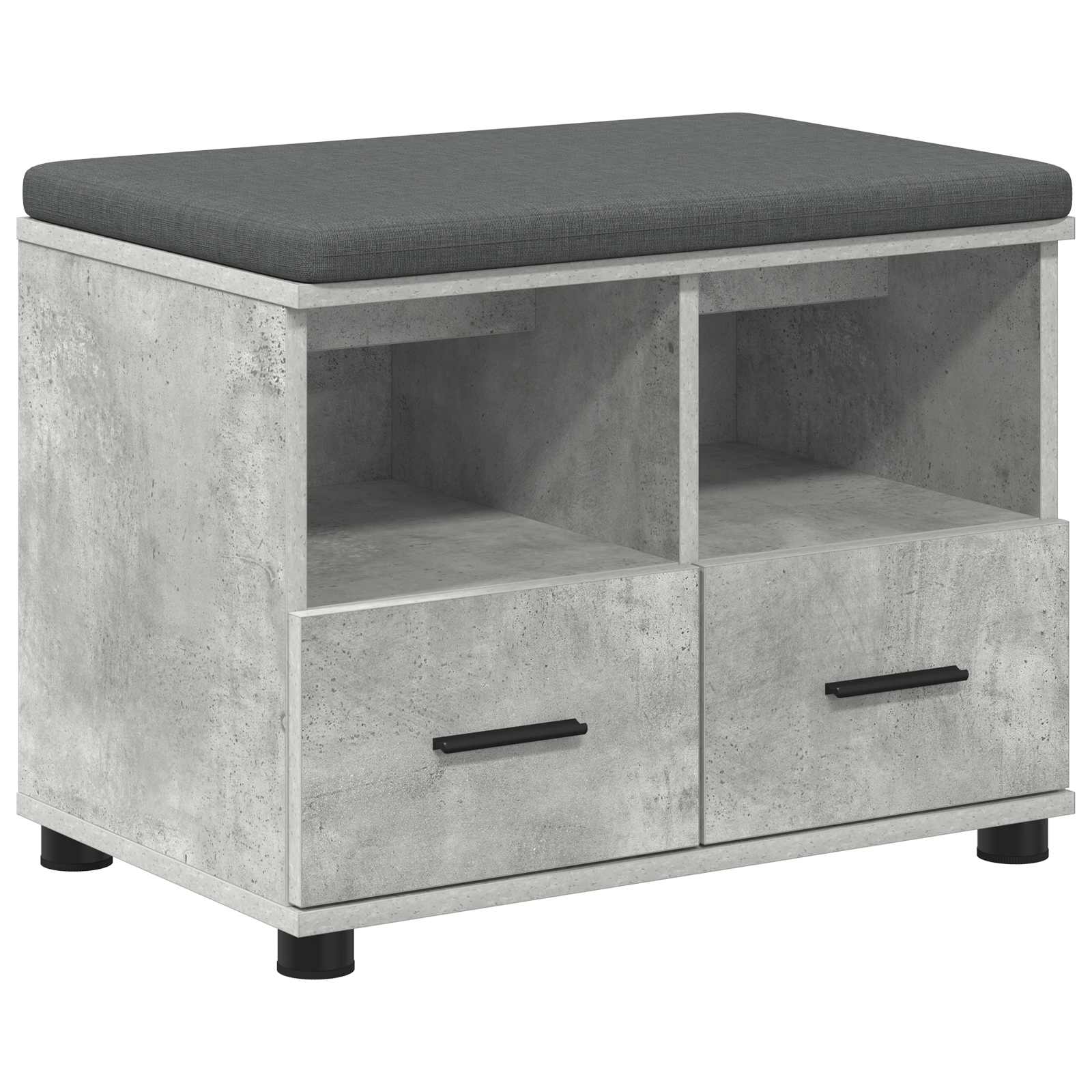 Banc d'entrée avec coussin Gris béton 60 x 38 x 46 cm - XIOS