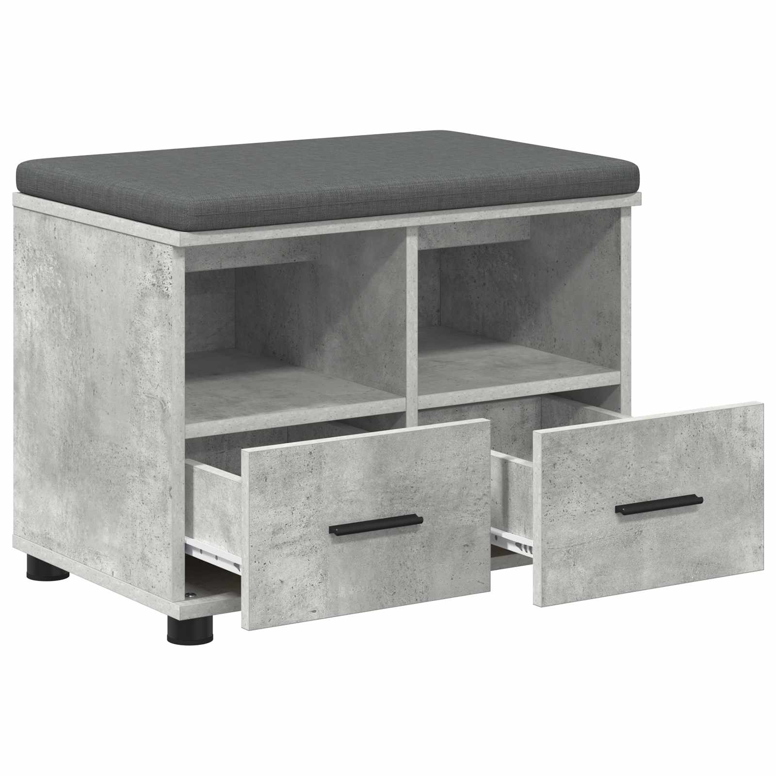 Banc d'entrée avec coussin Gris béton 60 x 38 x 46 cm - XIOS